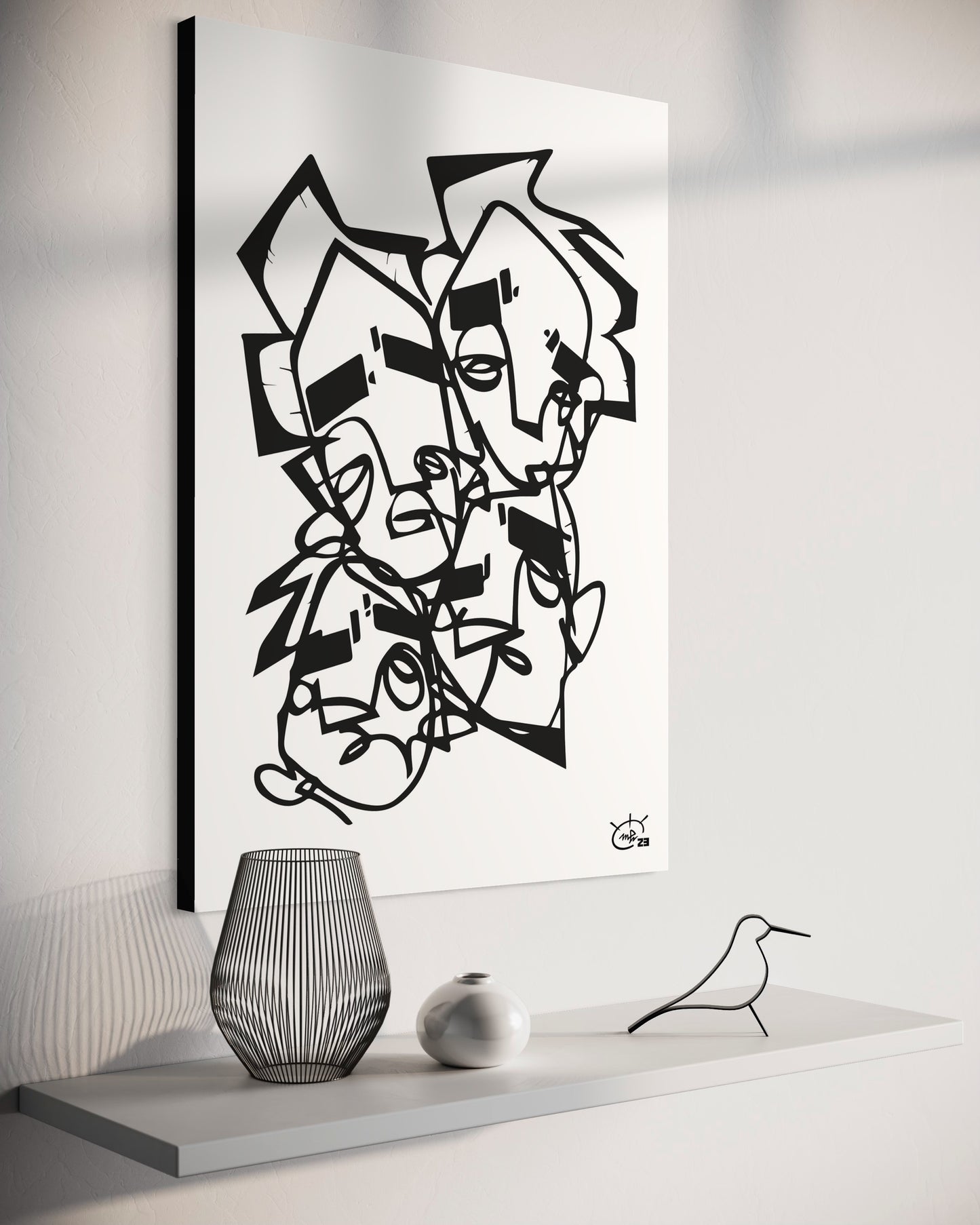 LIFE IS NO SUGAR LICKIN | One line modern canvas art print