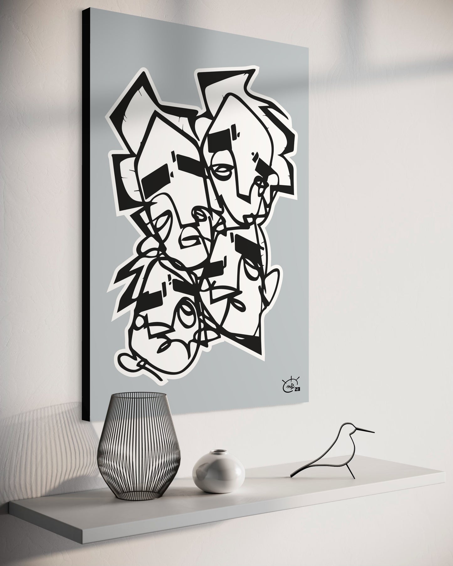 LIFE IS NO SUGAR LICKIN | One line modern canvas art print