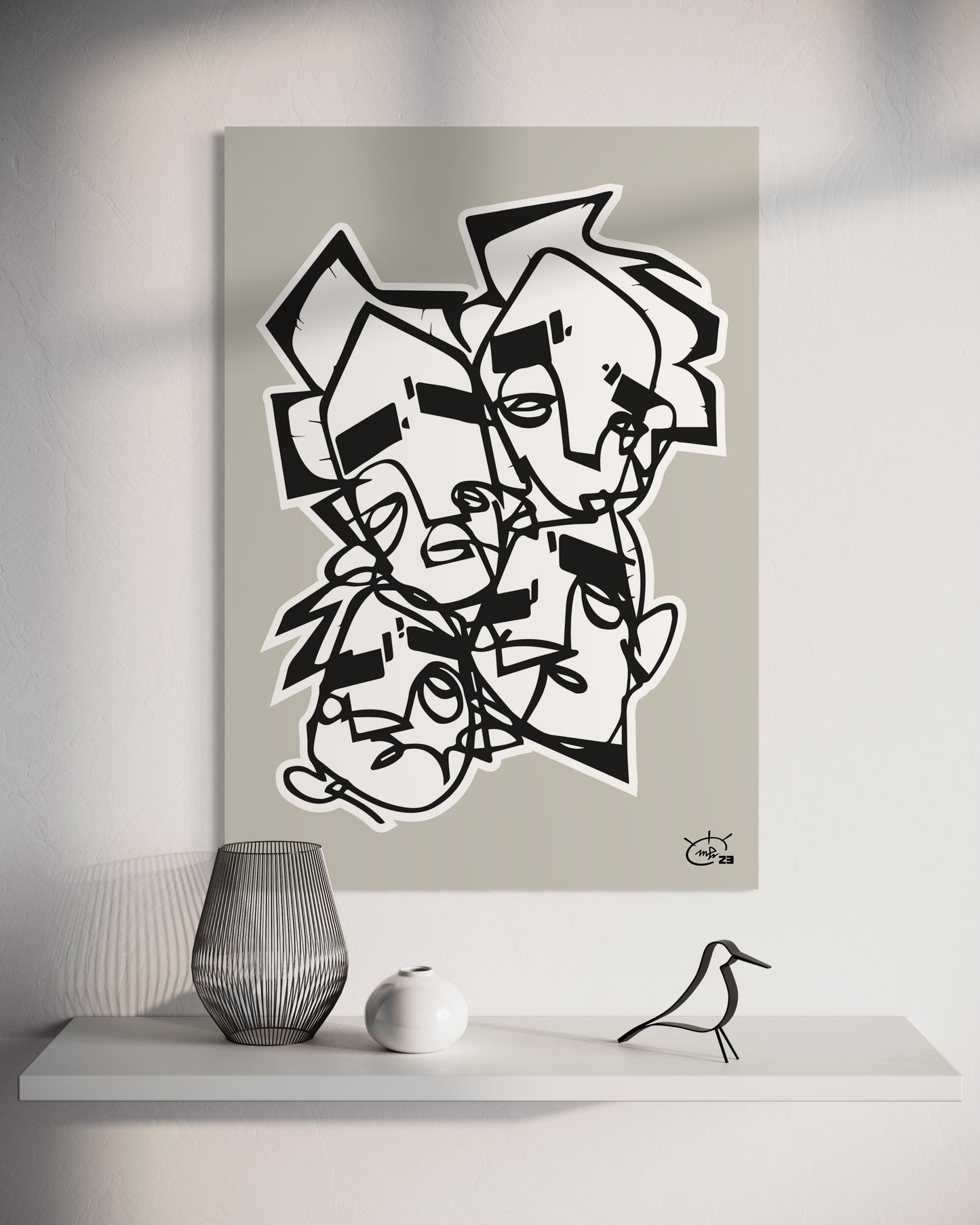 LIFE IS NO SUGAR LICKIN | One line modern canvas art print