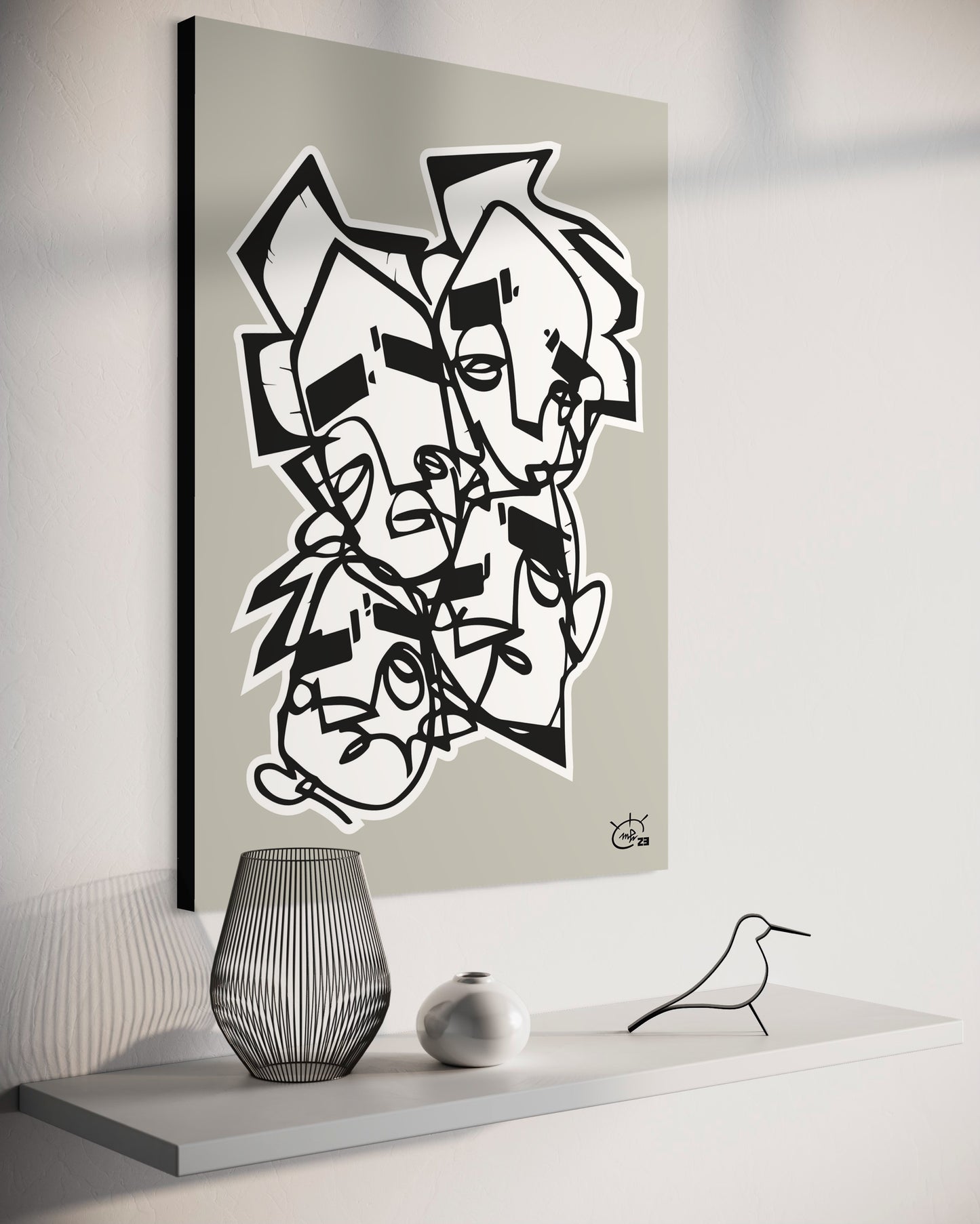 LIFE IS NO SUGAR LICKIN | One line modern canvas art print