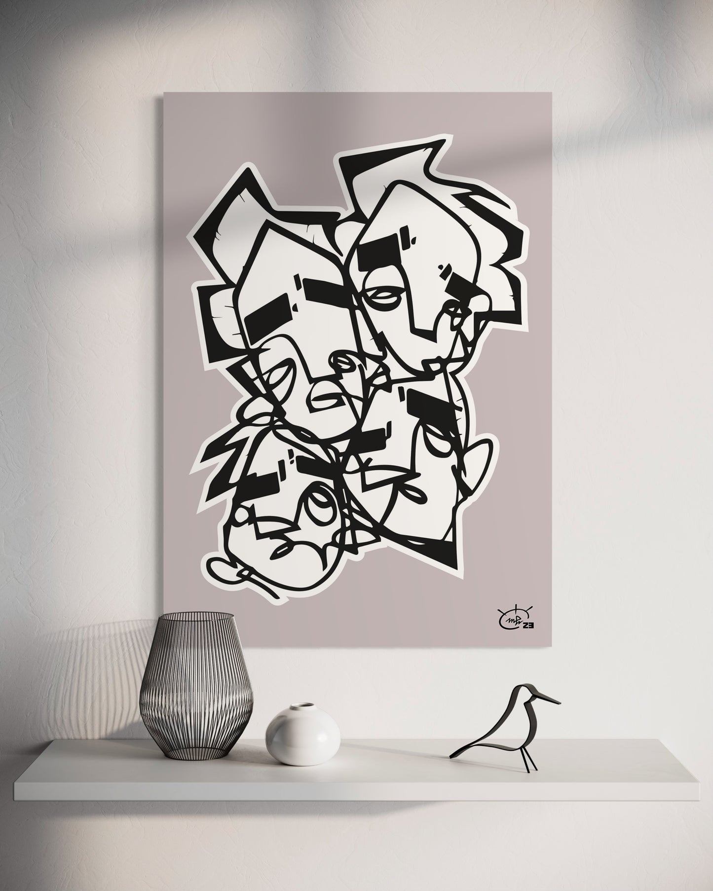 LIFE IS NO SUGAR LICKIN | One line modern canvas art print