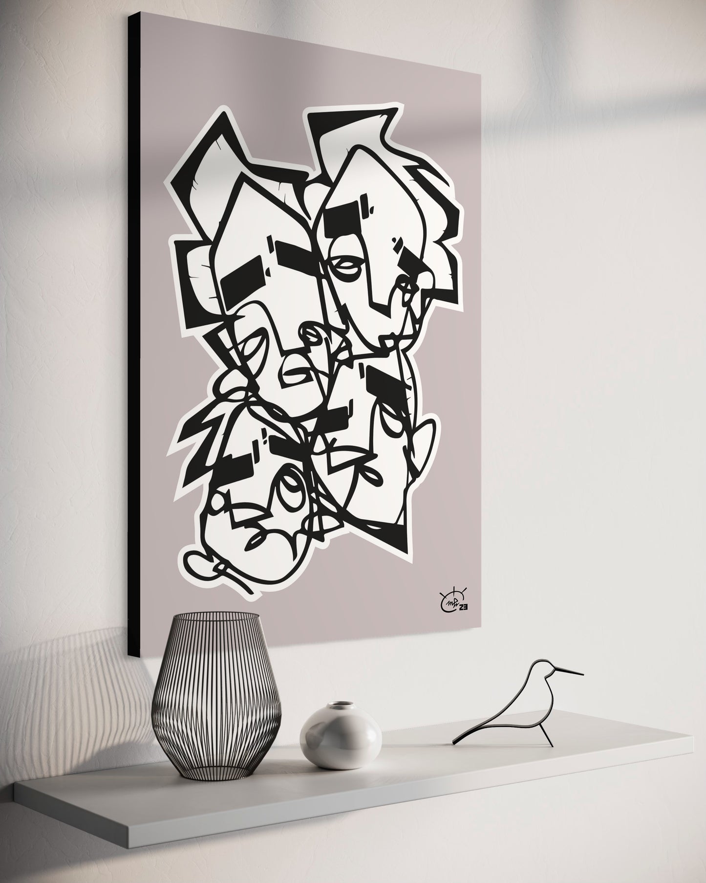 LIFE IS NO SUGAR LICKIN | One line modern canvas art print