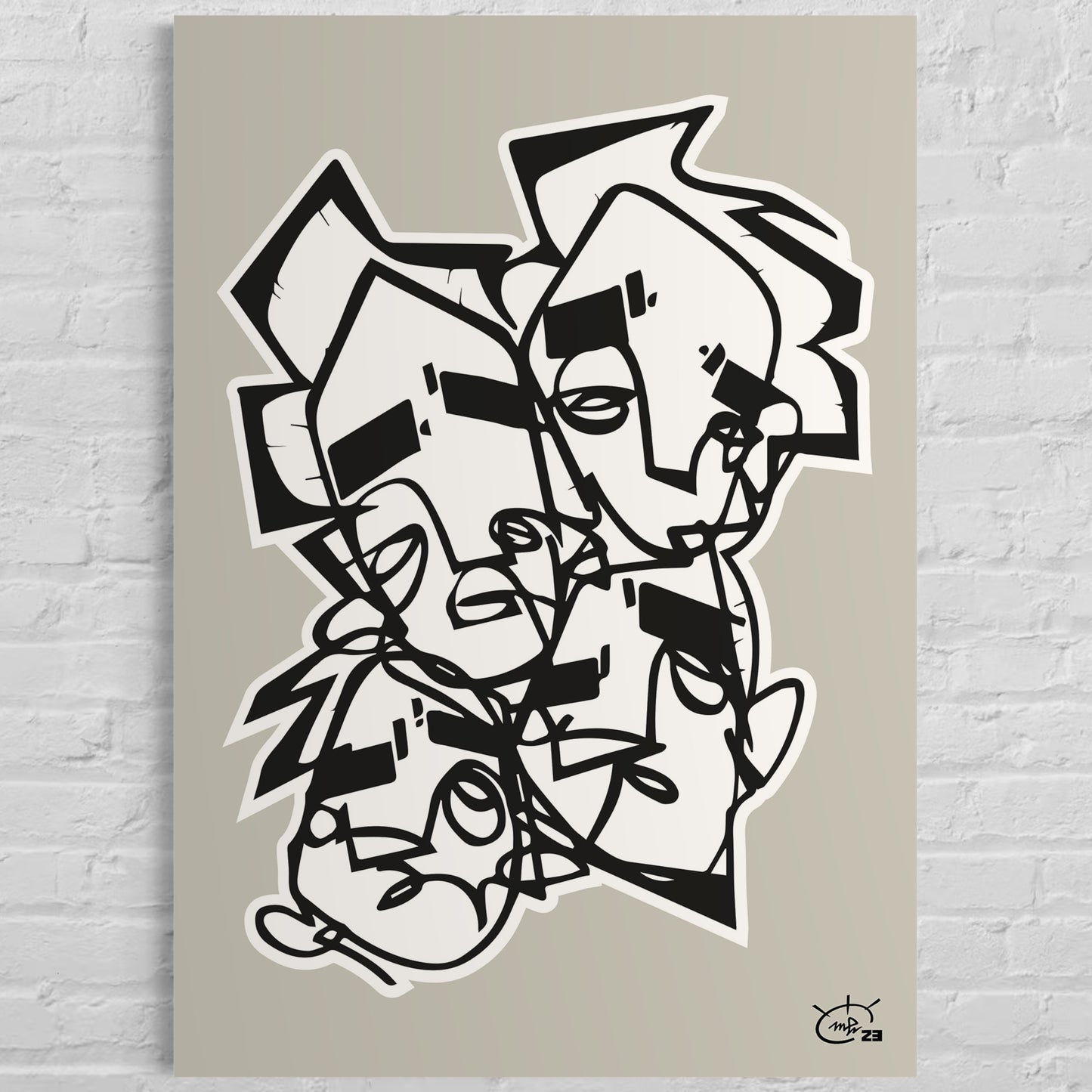 LIFE IS NO SUGAR LICKIN | One line modern canvas art print