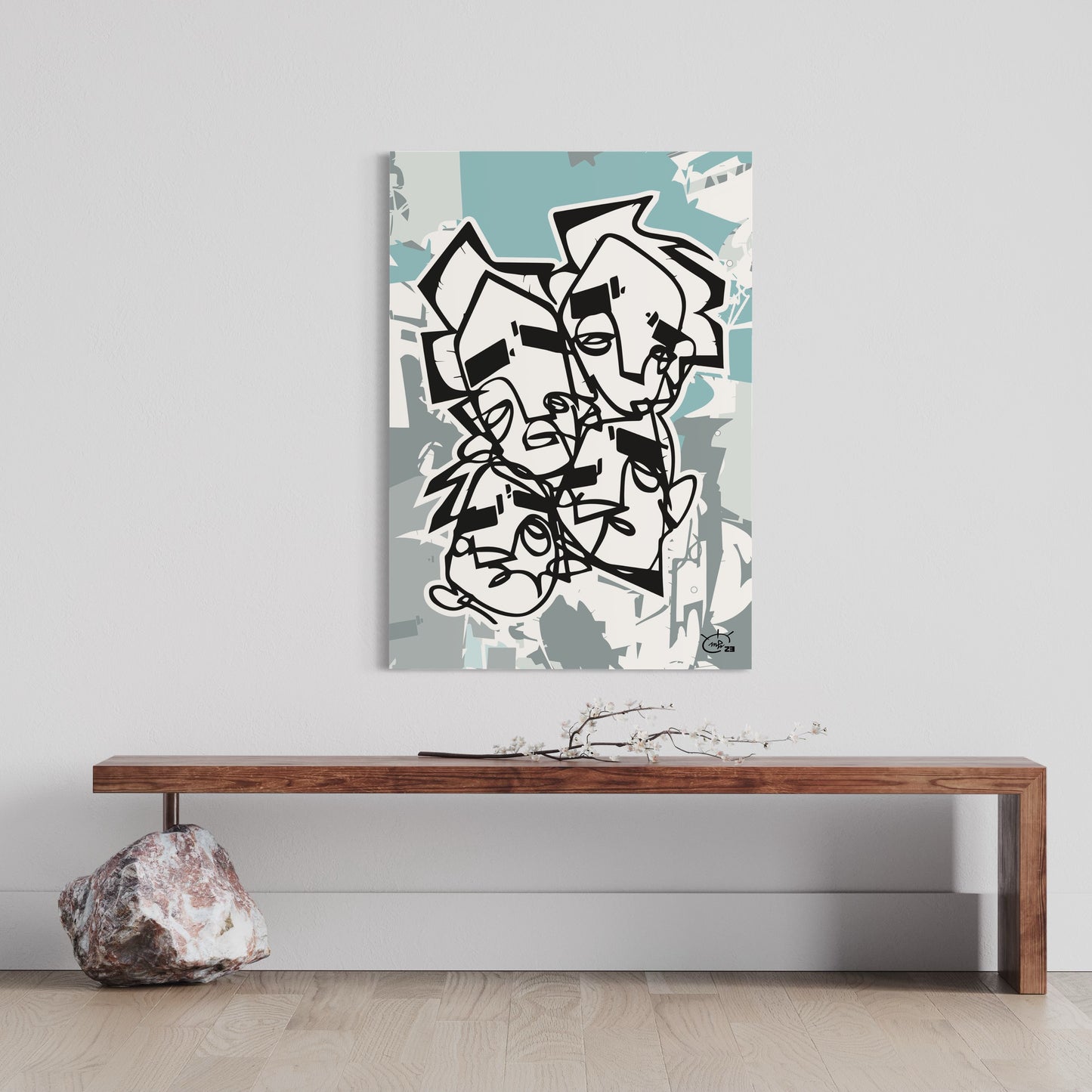 LIFE IS NO SUGAR LICKIN | One line modern canvas art print