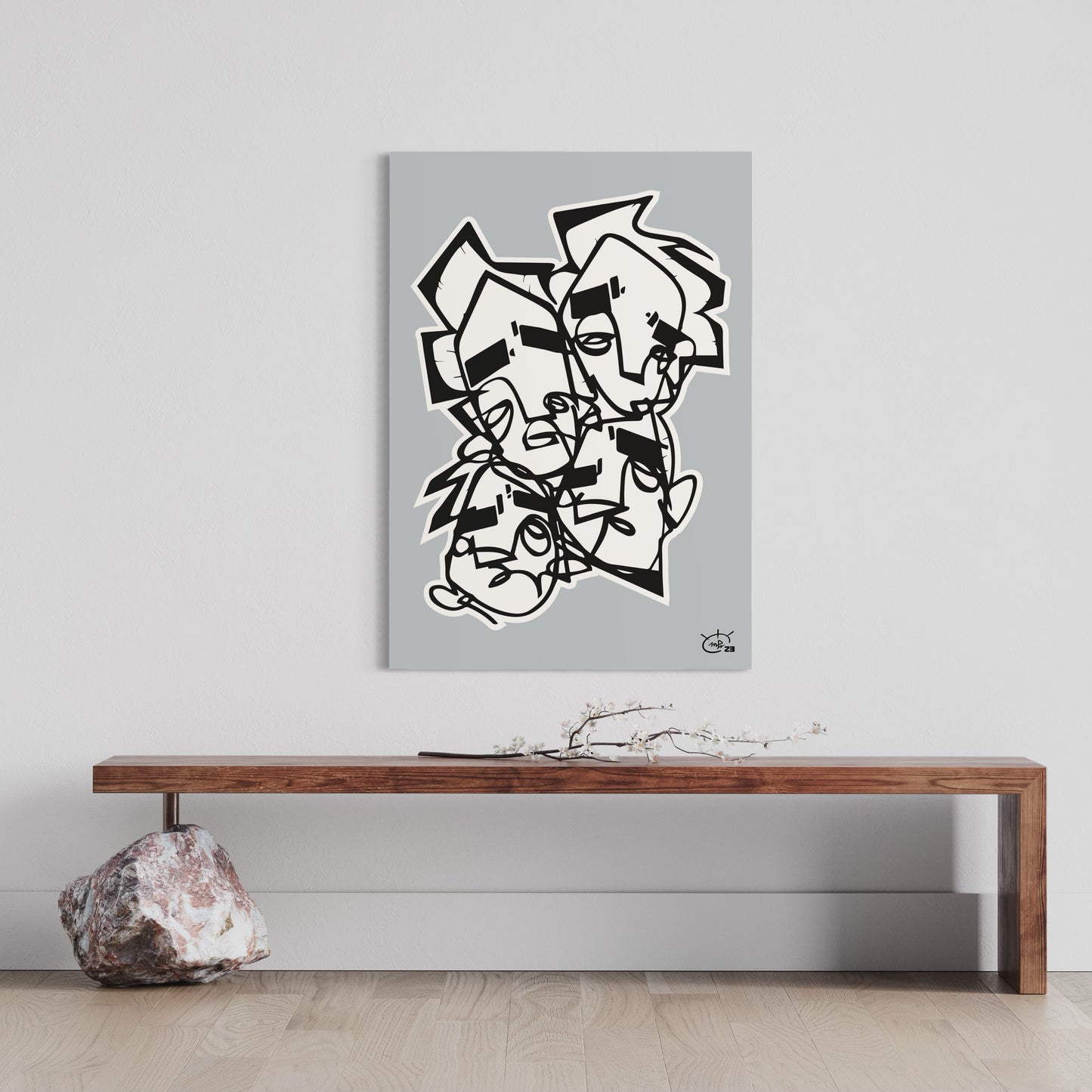 LIFE IS NO SUGAR LICKIN | One line modern canvas art print