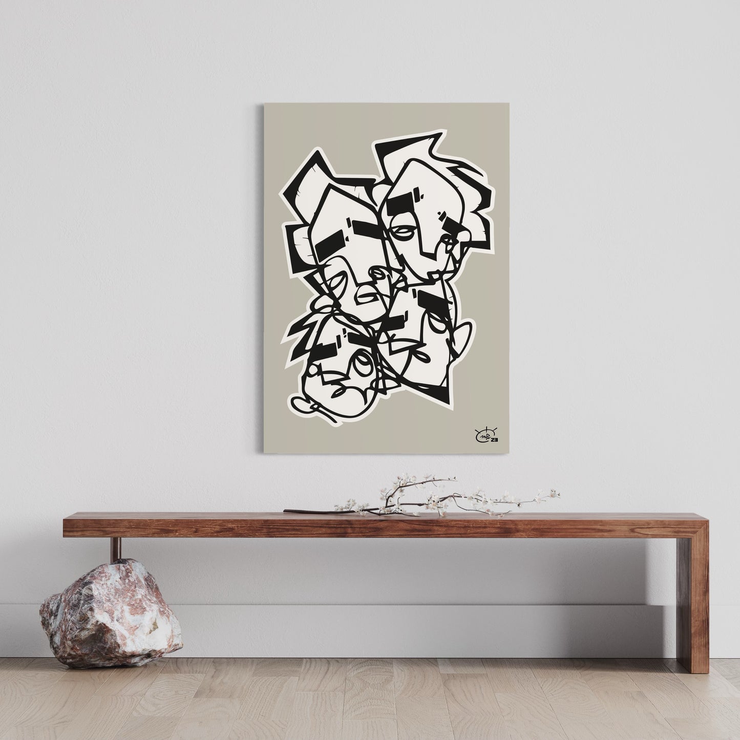 LIFE IS NO SUGAR LICKIN | One line modern canvas art print
