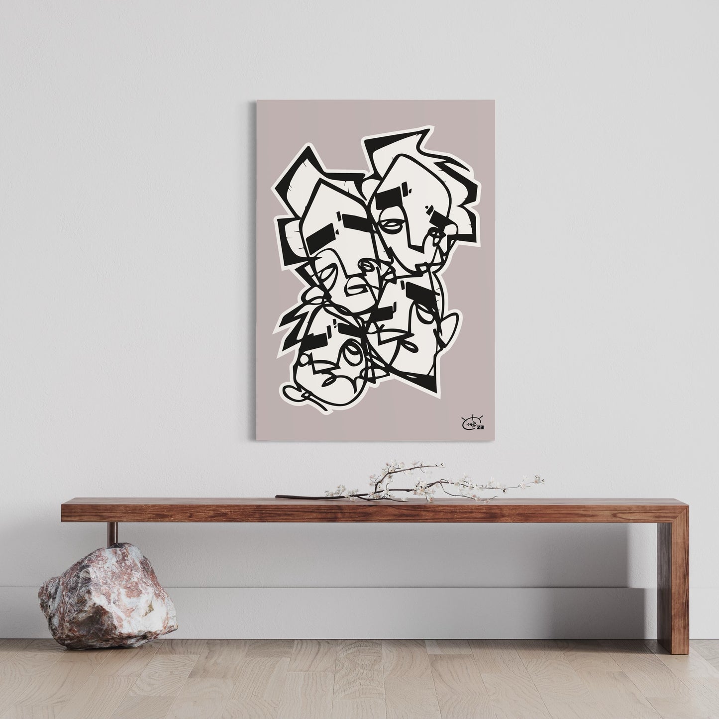 LIFE IS NO SUGAR LICKIN | One line modern canvas art print