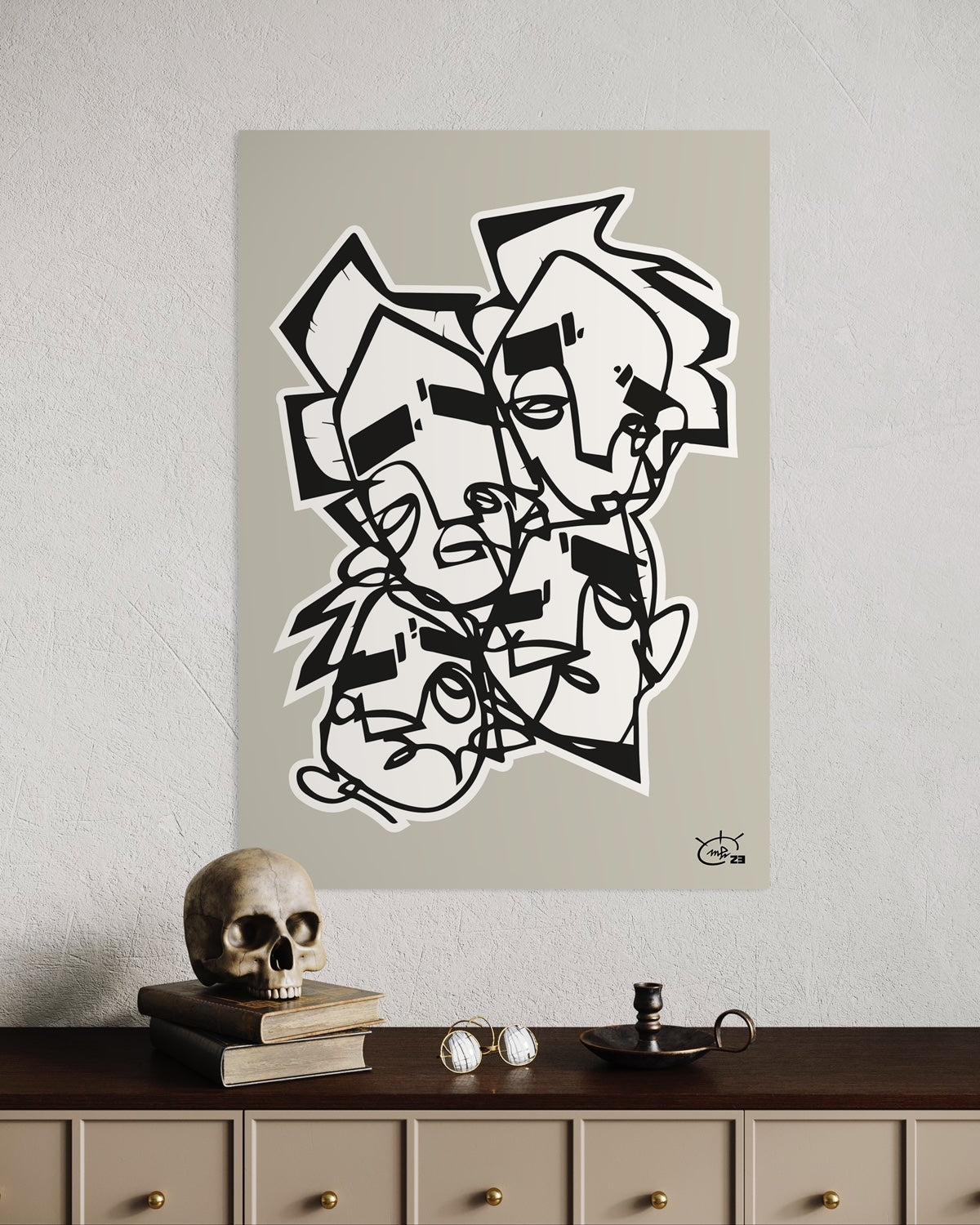 LIFES NO SUGARLICKIN | Single line contemporary art poster