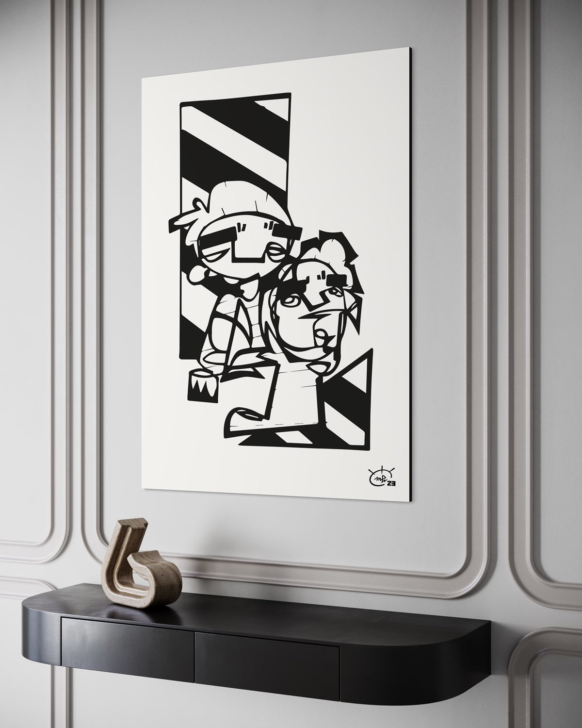 MEN AT WORK | Continuous line canvas art print