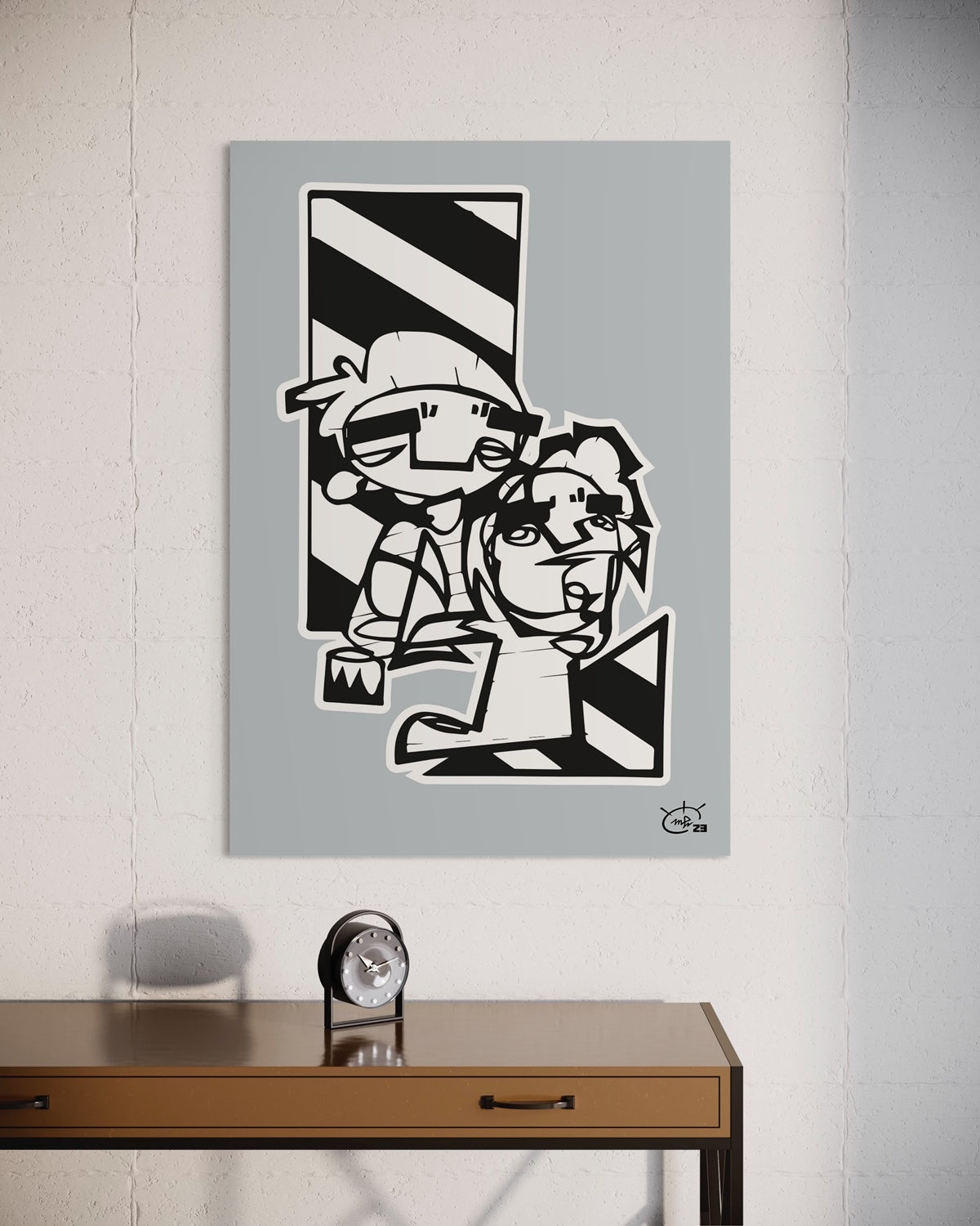 MEN AT WORK | Continuous line canvas art print