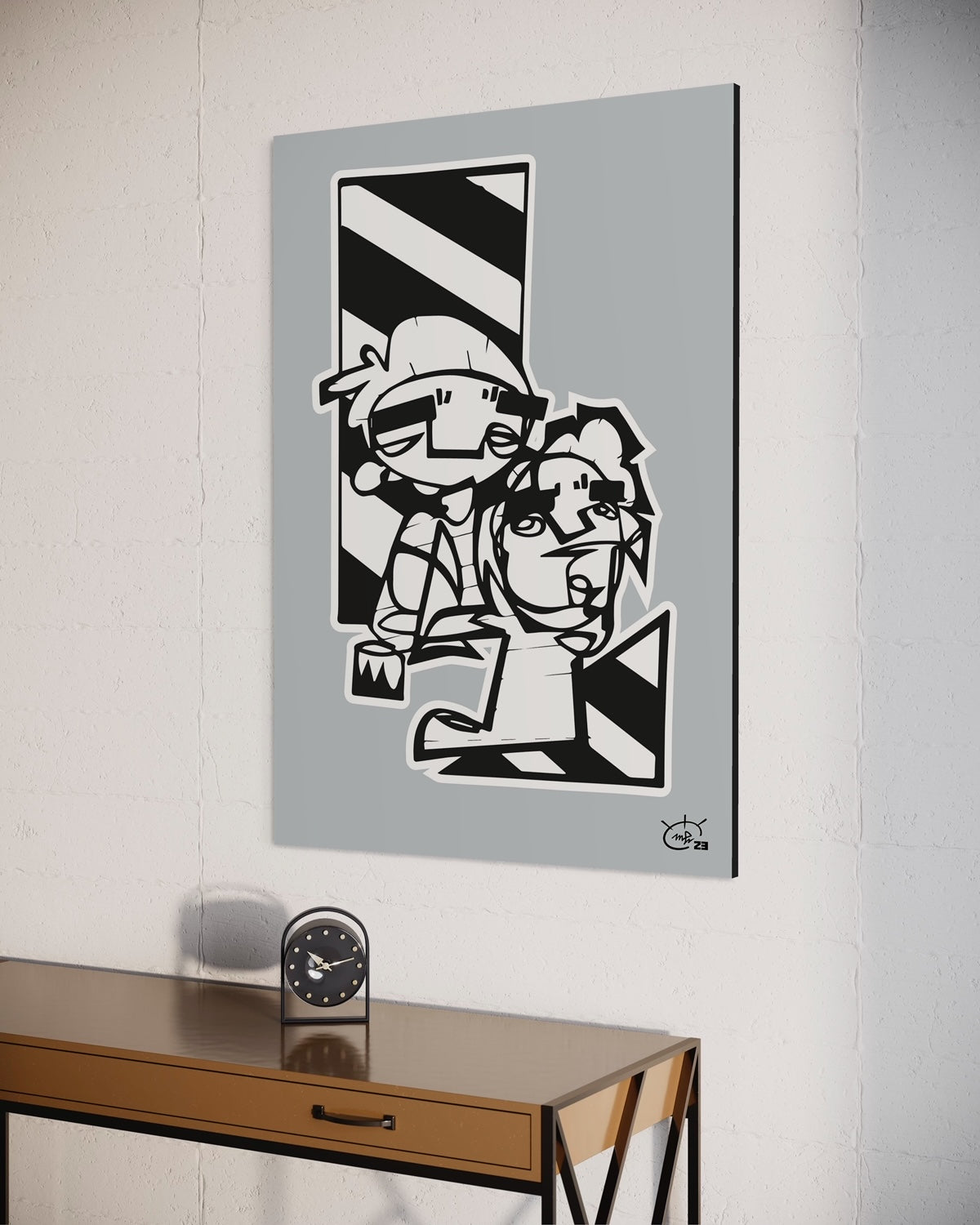 MEN AT WORK | Continuous line canvas art print