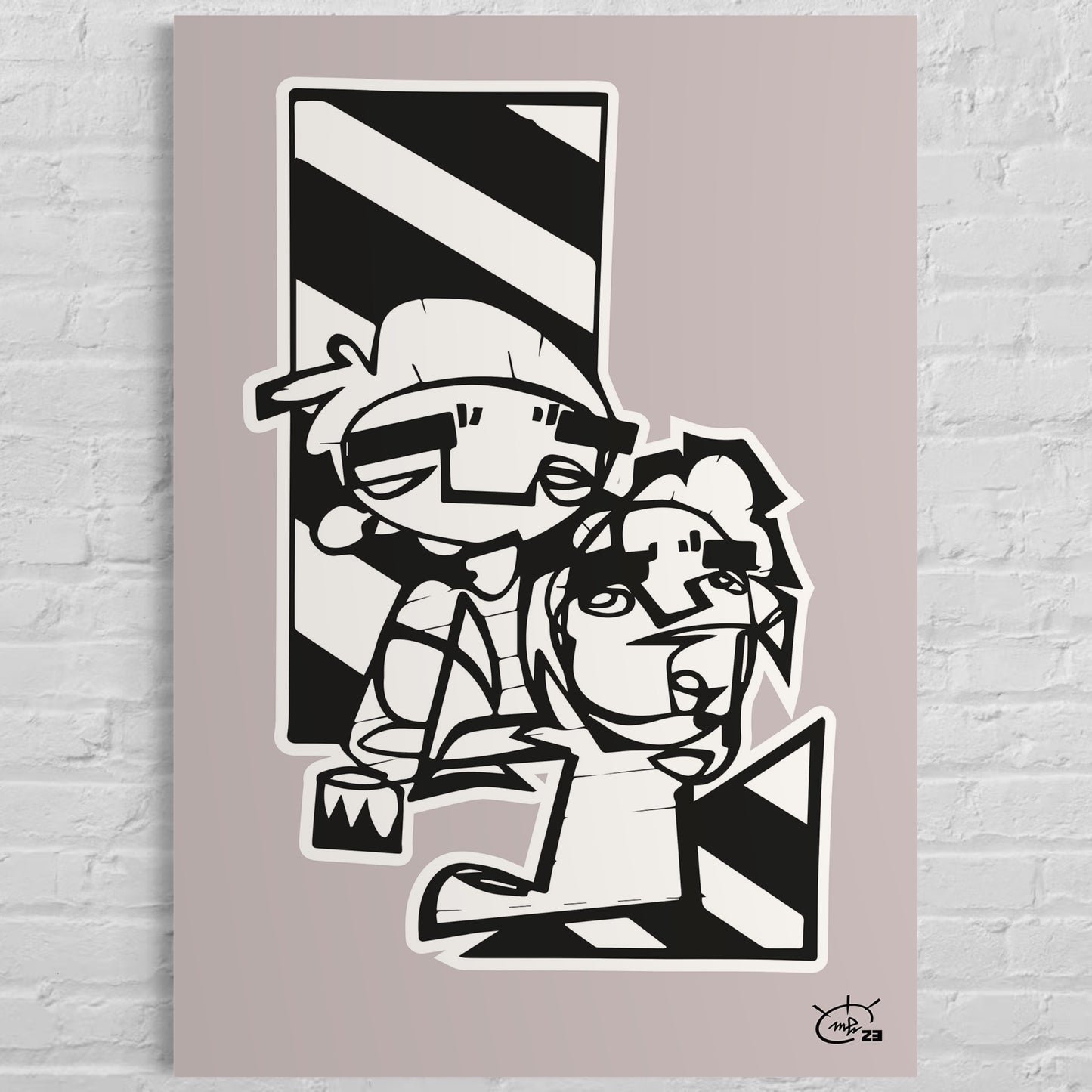 MEN AT WORK | Continuous line canvas art print