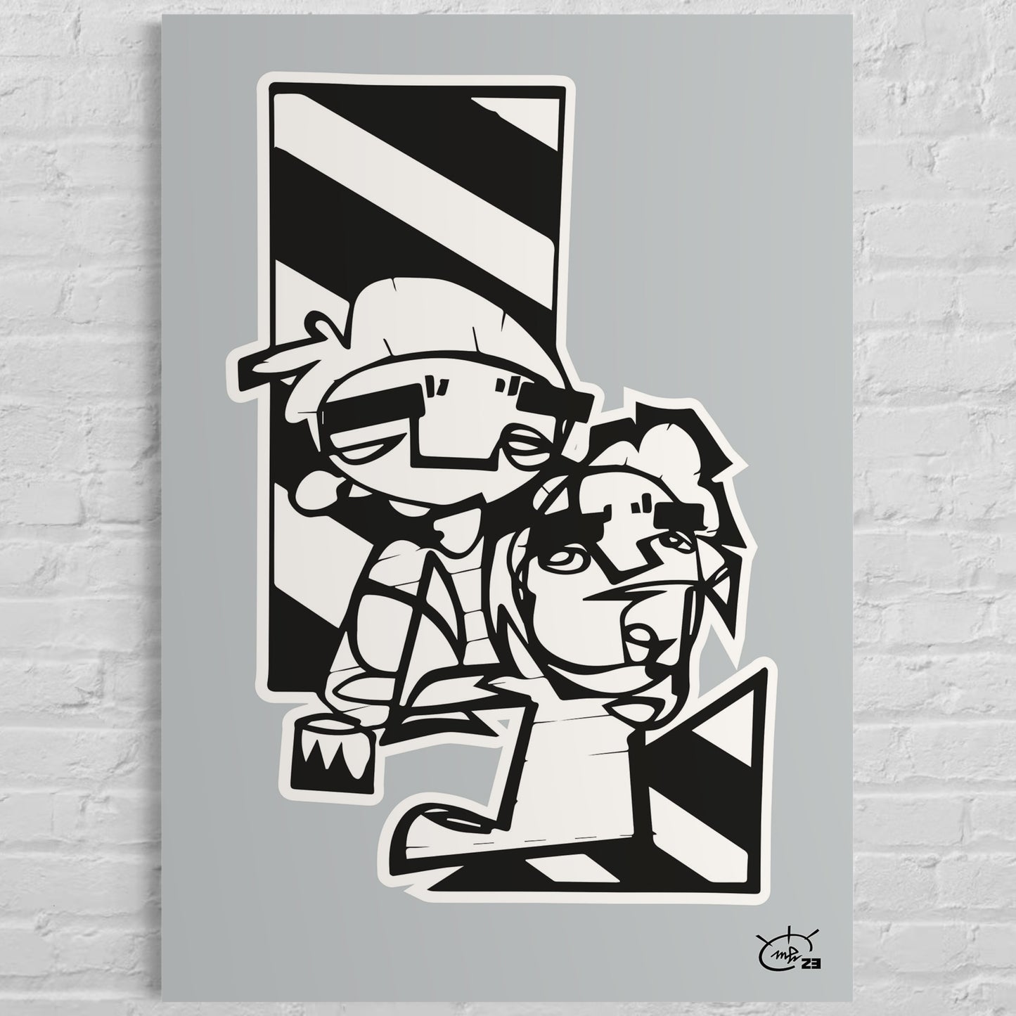 MEN AT WORK | Continuous line canvas art print