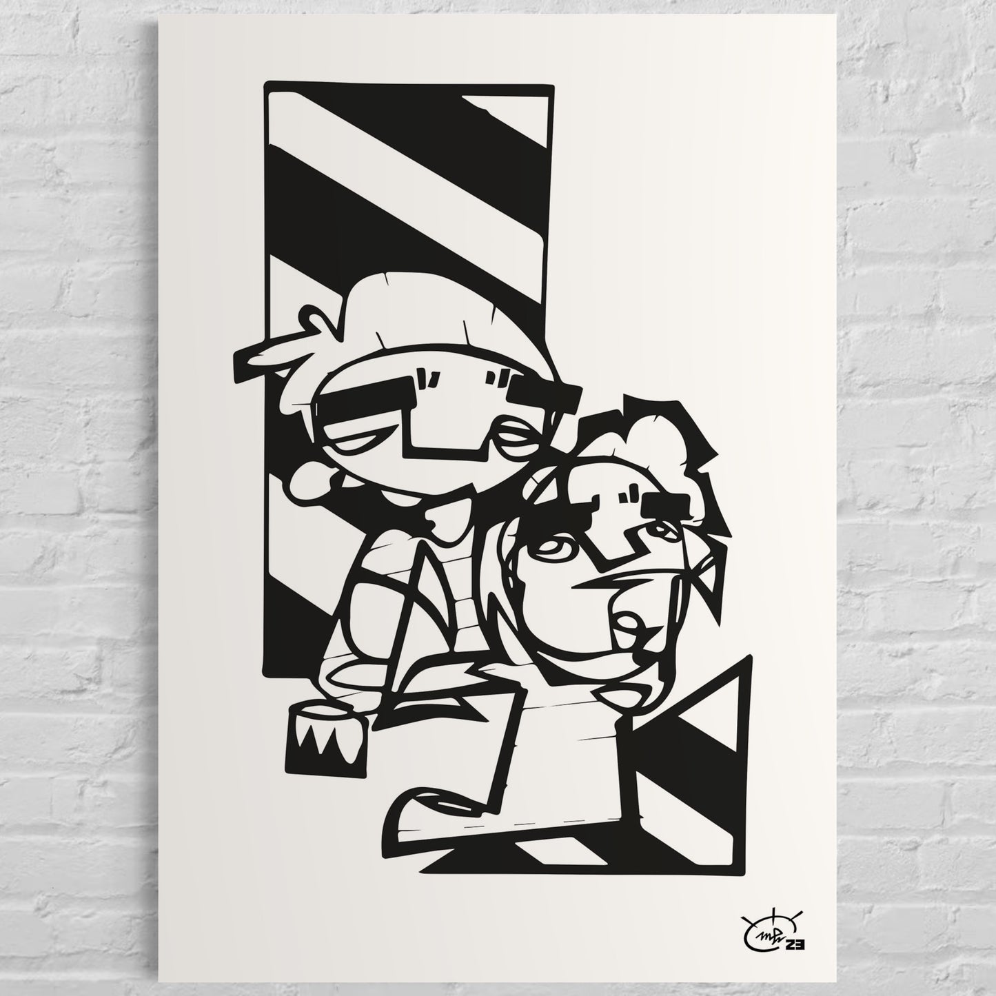 MEN AT WORK | Continuous line canvas art print