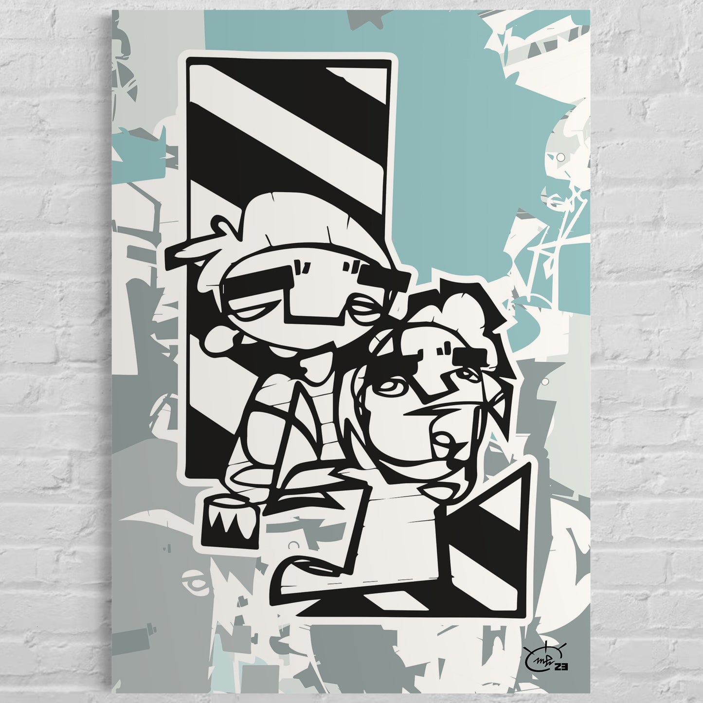 MEN AT WORK | Continuous line canvas art print