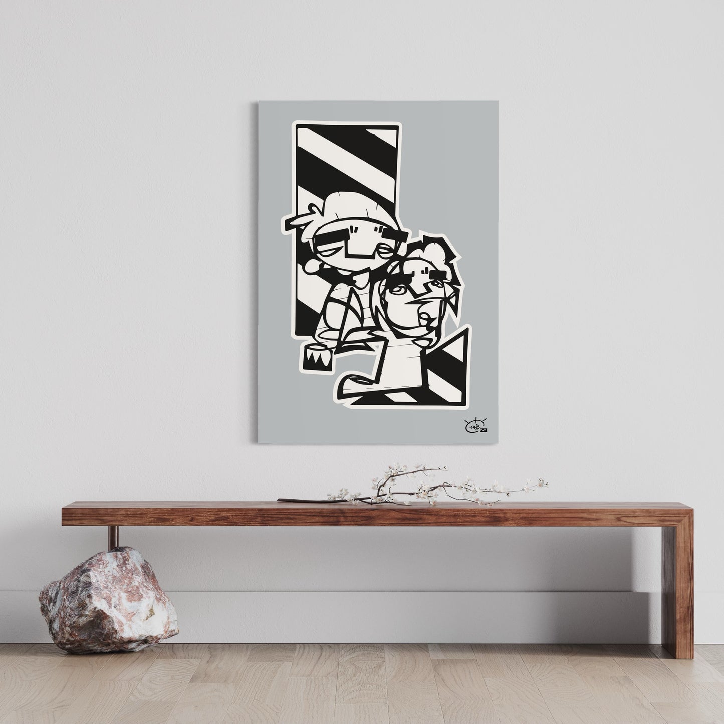 MEN AT WORK | Continuous line canvas art print