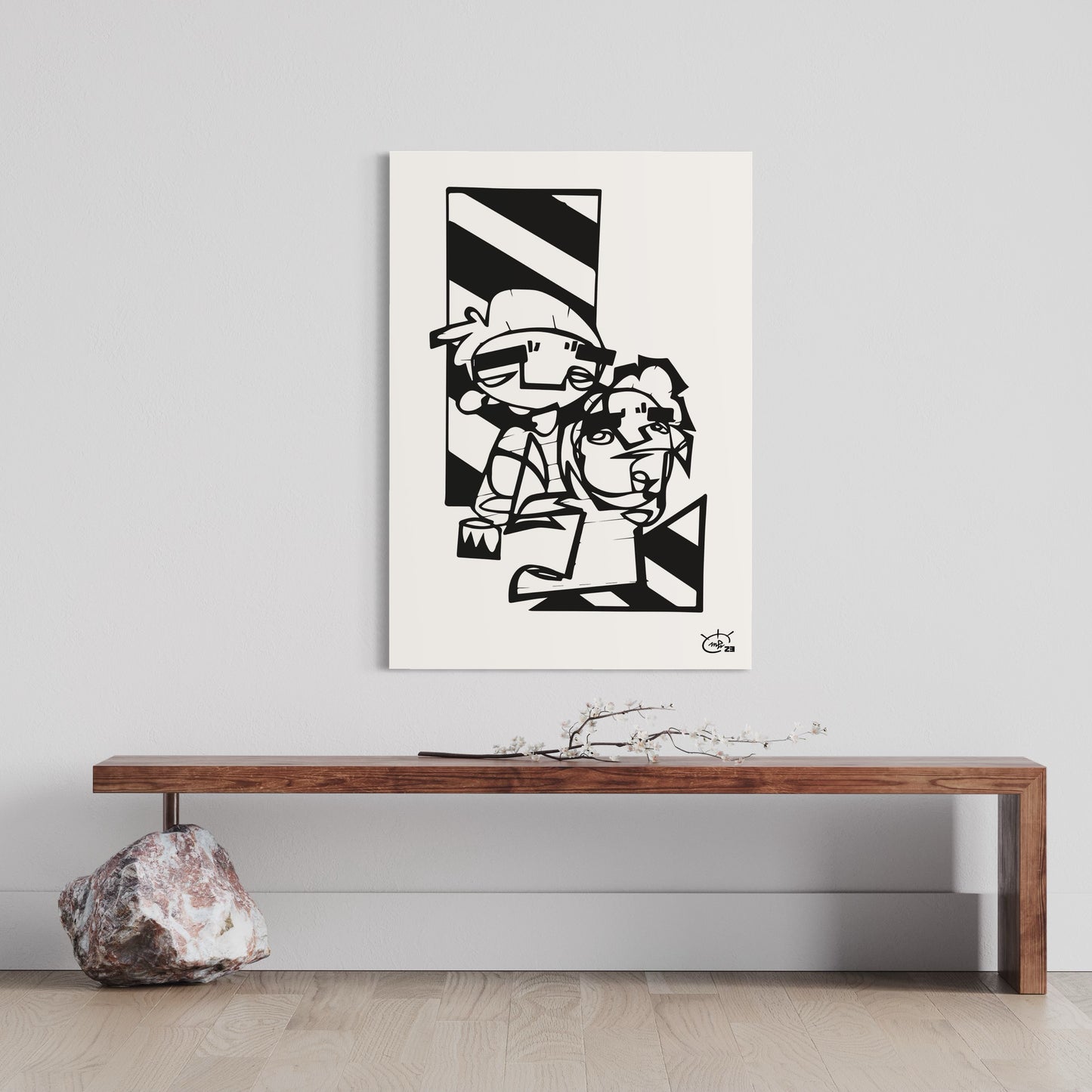 MEN AT WORK | Continuous line canvas art print