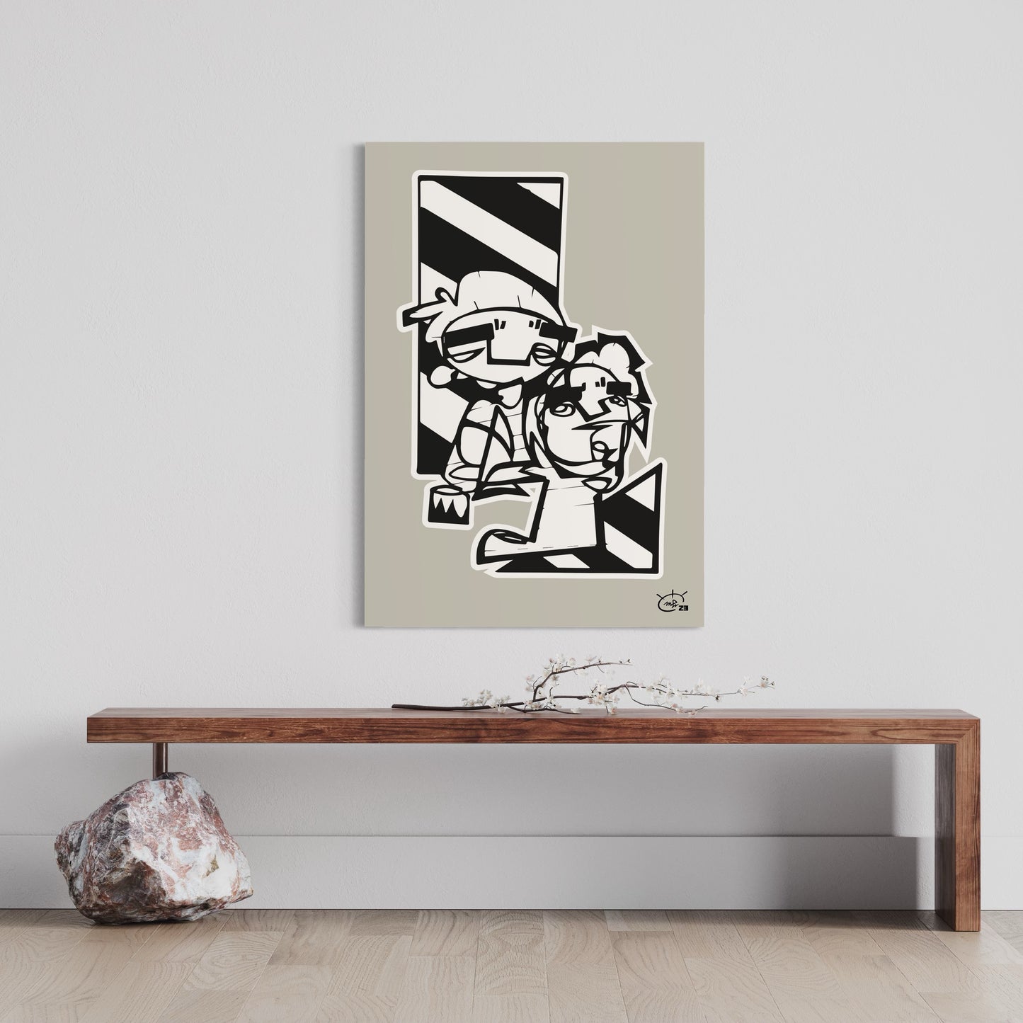 MEN AT WORK | Continuous line canvas art print