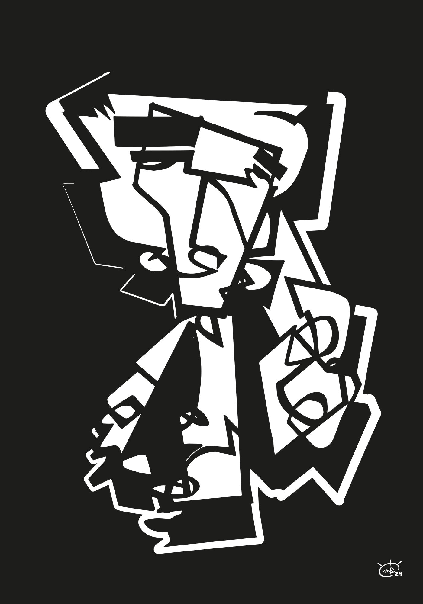MR RACKET | Single line art modern art poster