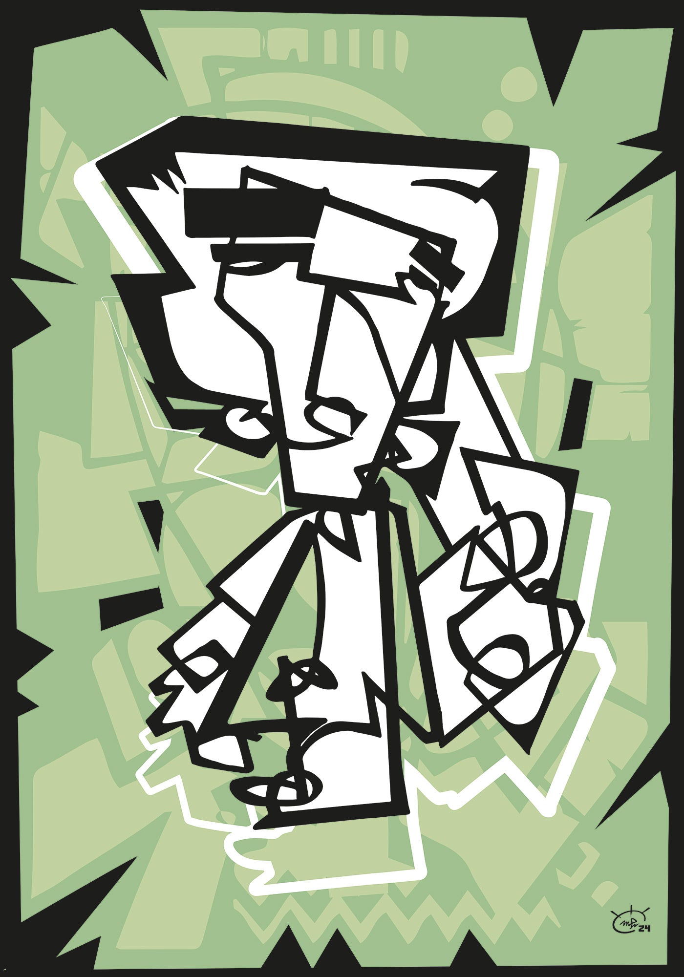 MR RACKET | Single line art modern art poster