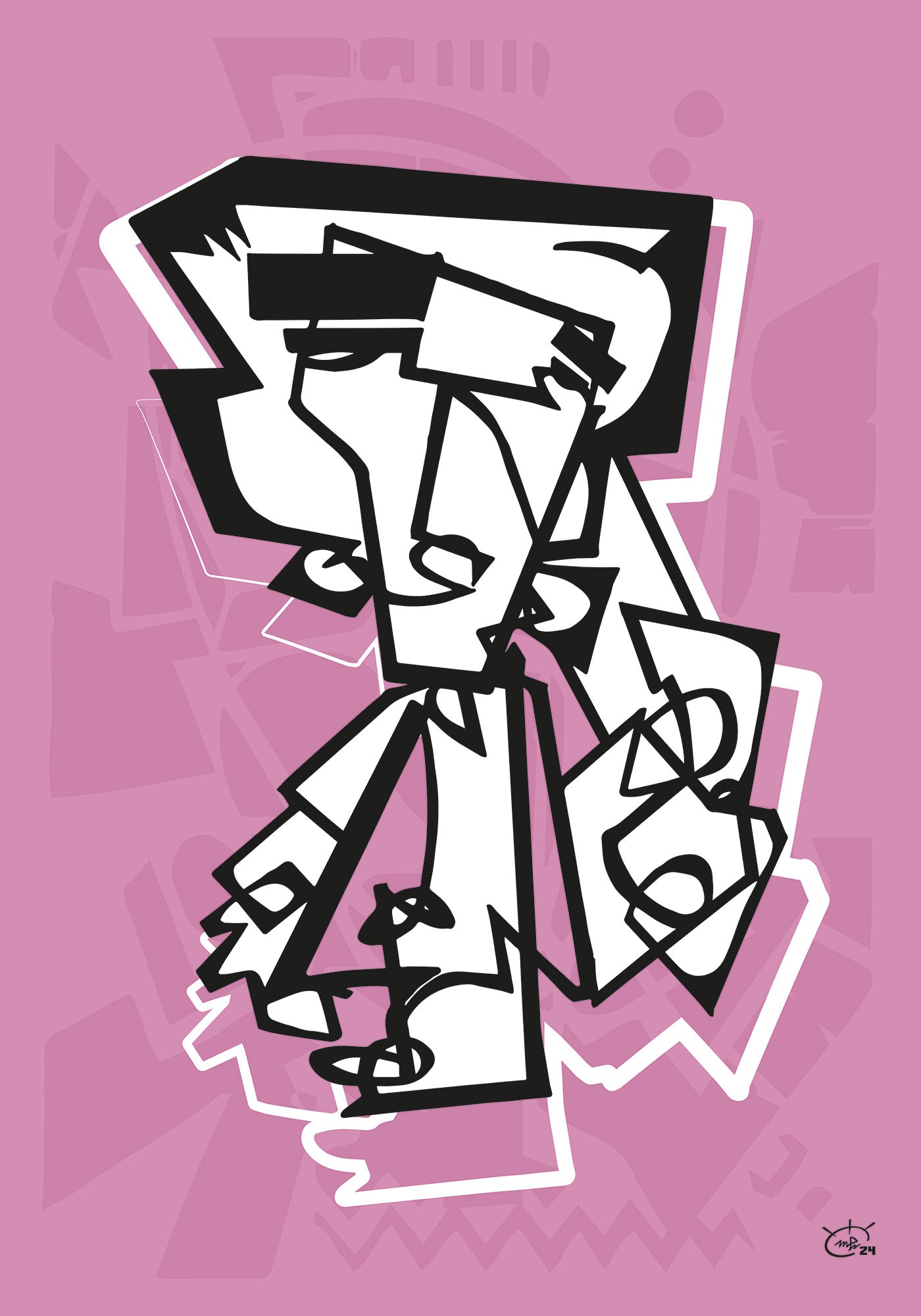 MR RACKET | Single line art modern art poster