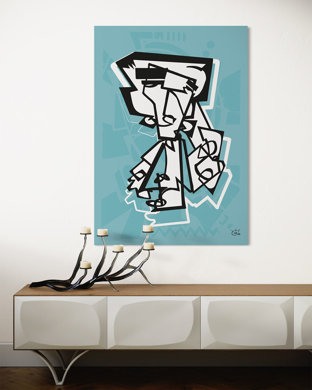 MR RACKET | Continuous line canvas art print