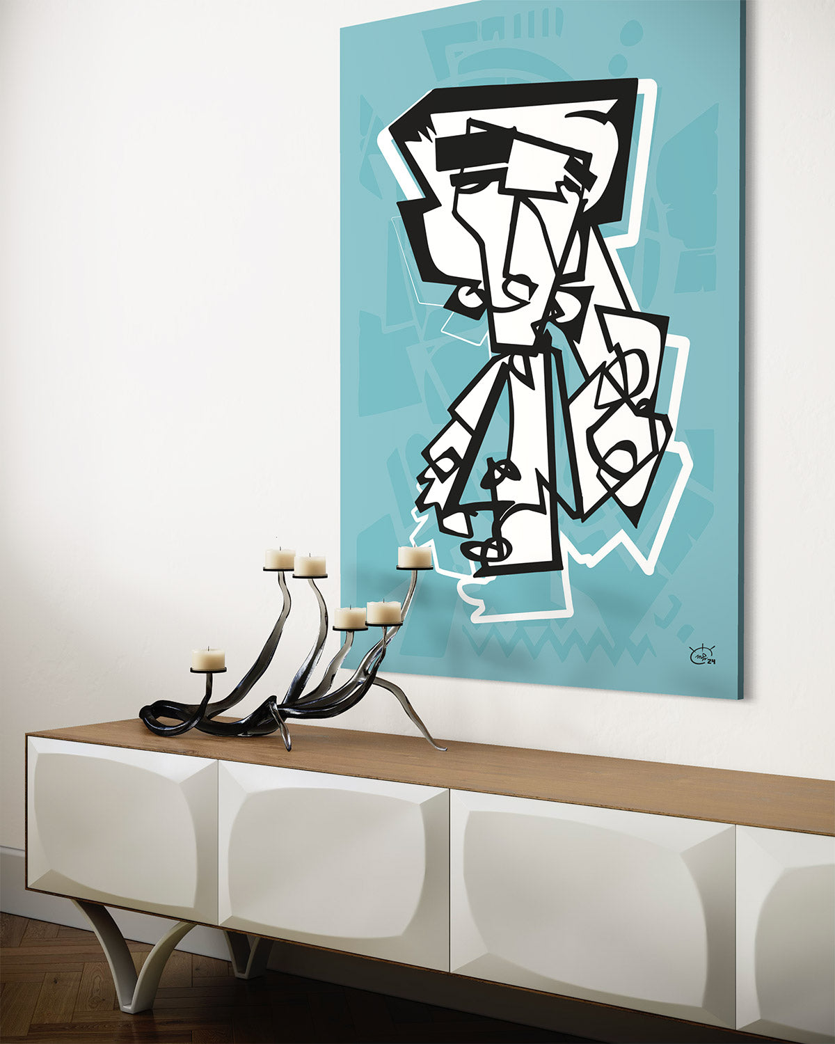 MR RACKET | Continuous line canvas art print