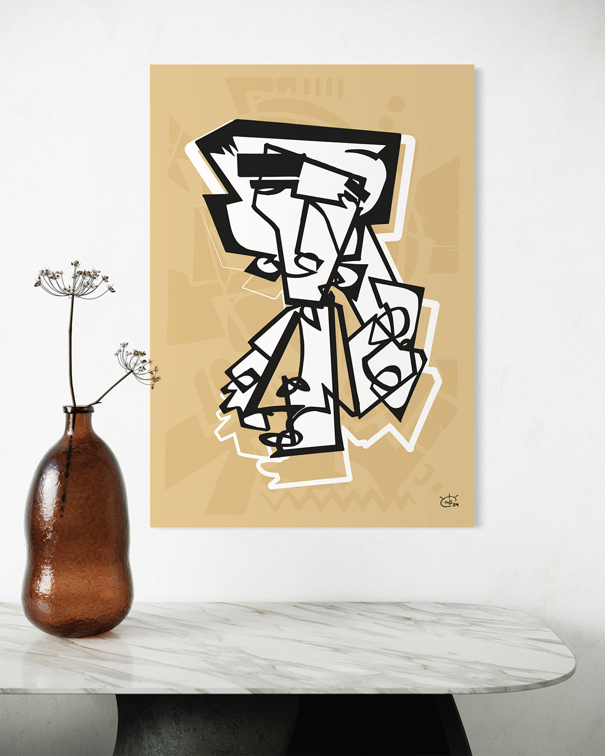 MR RACKET | Continuous line canvas art print