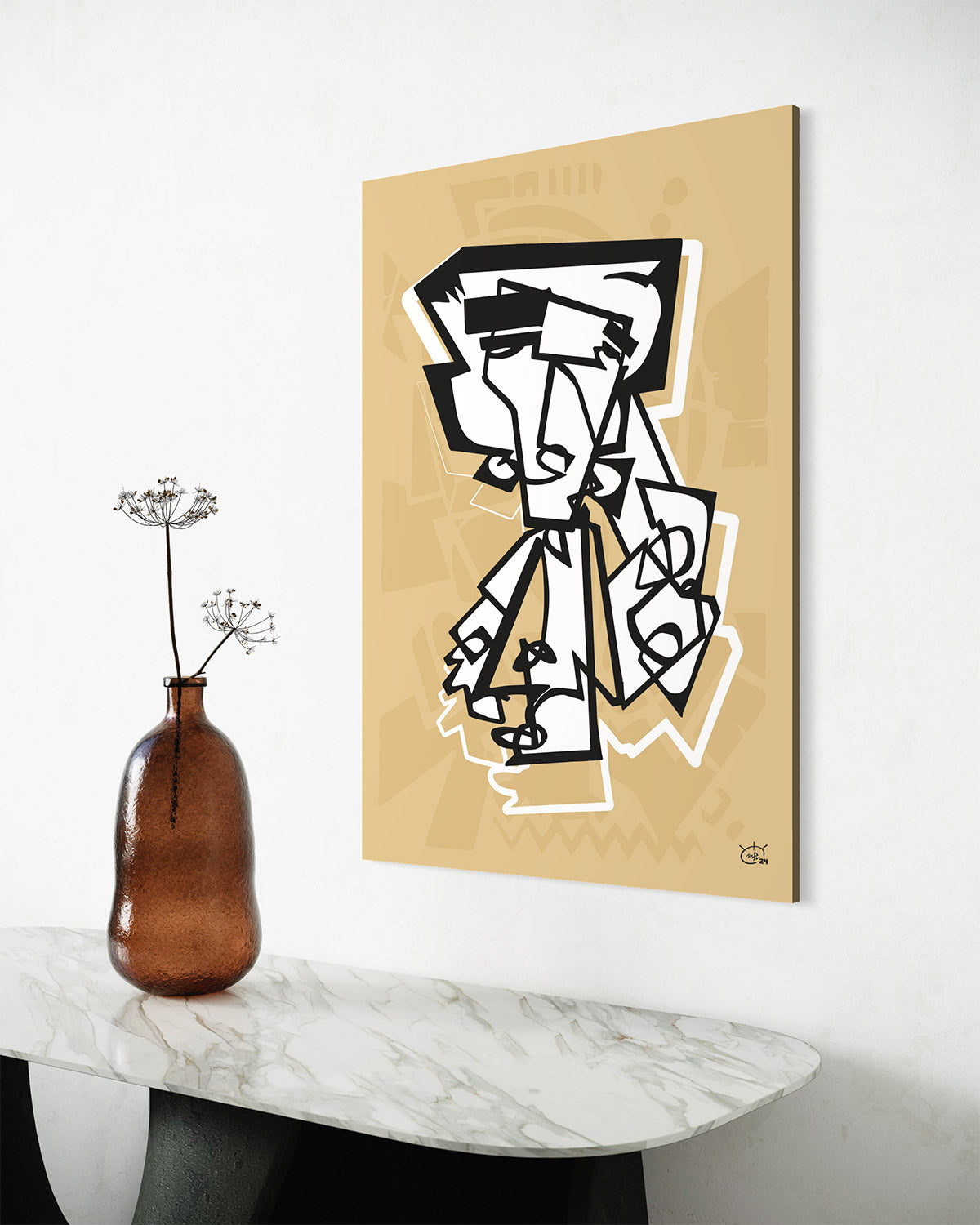 MR RACKET | Continuous line canvas art print