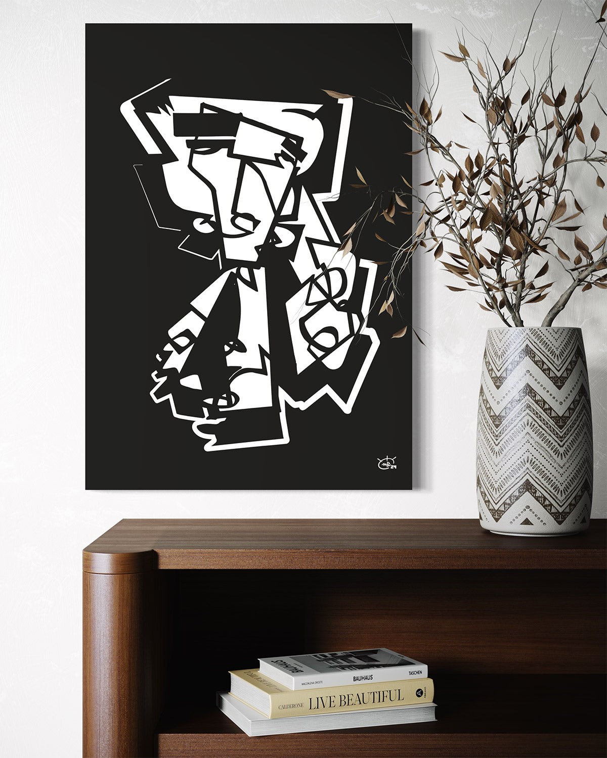 MR RACKET | Continuous line canvas art print