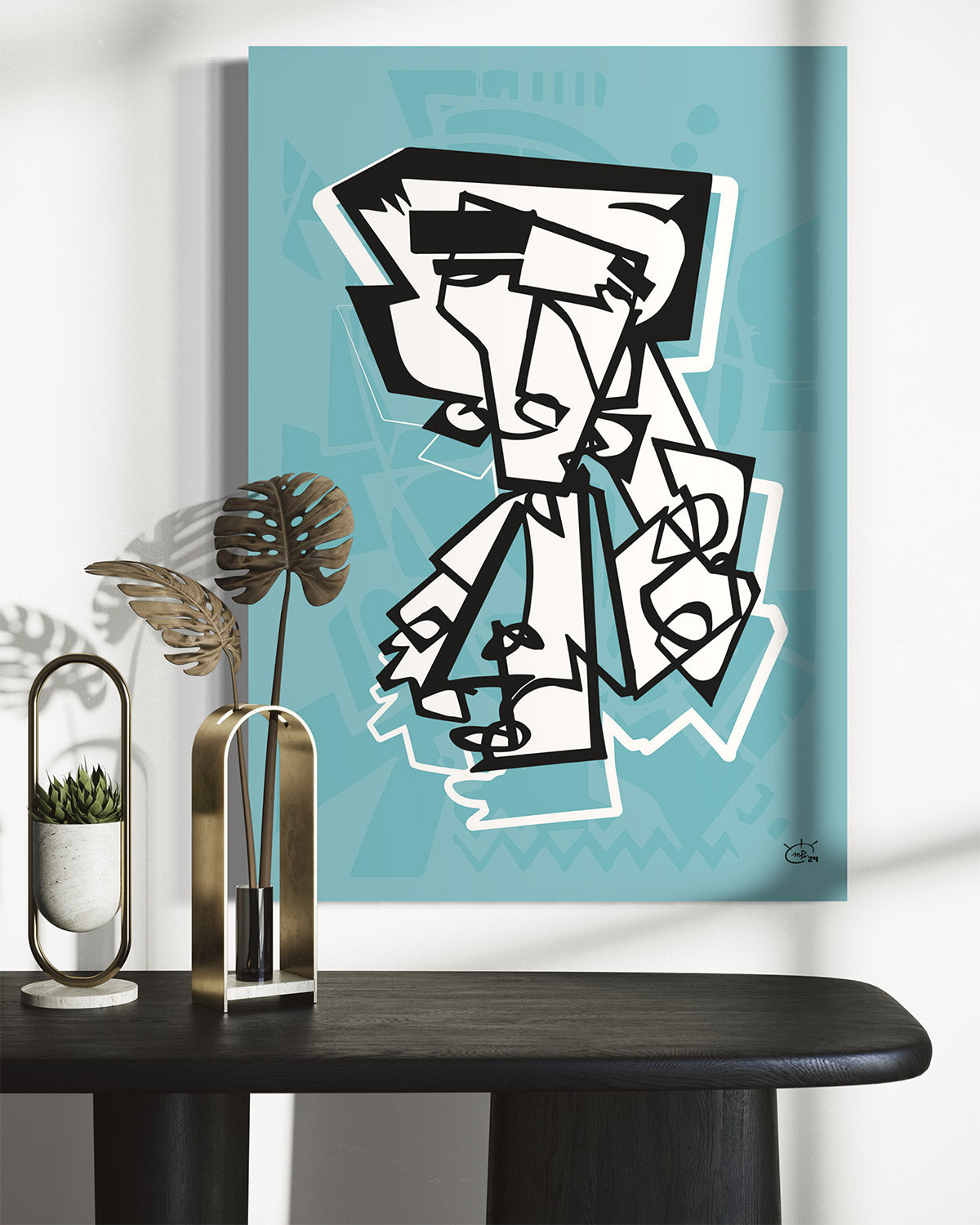 MR RACKET | Continuous line canvas art print