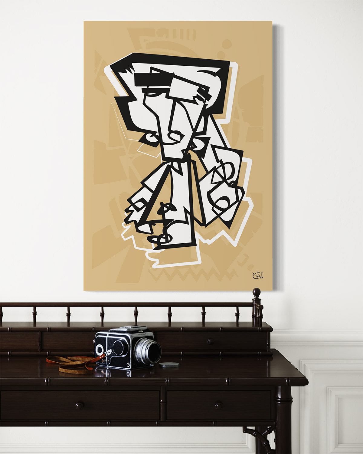 MR RACKET | Continuous line canvas art print