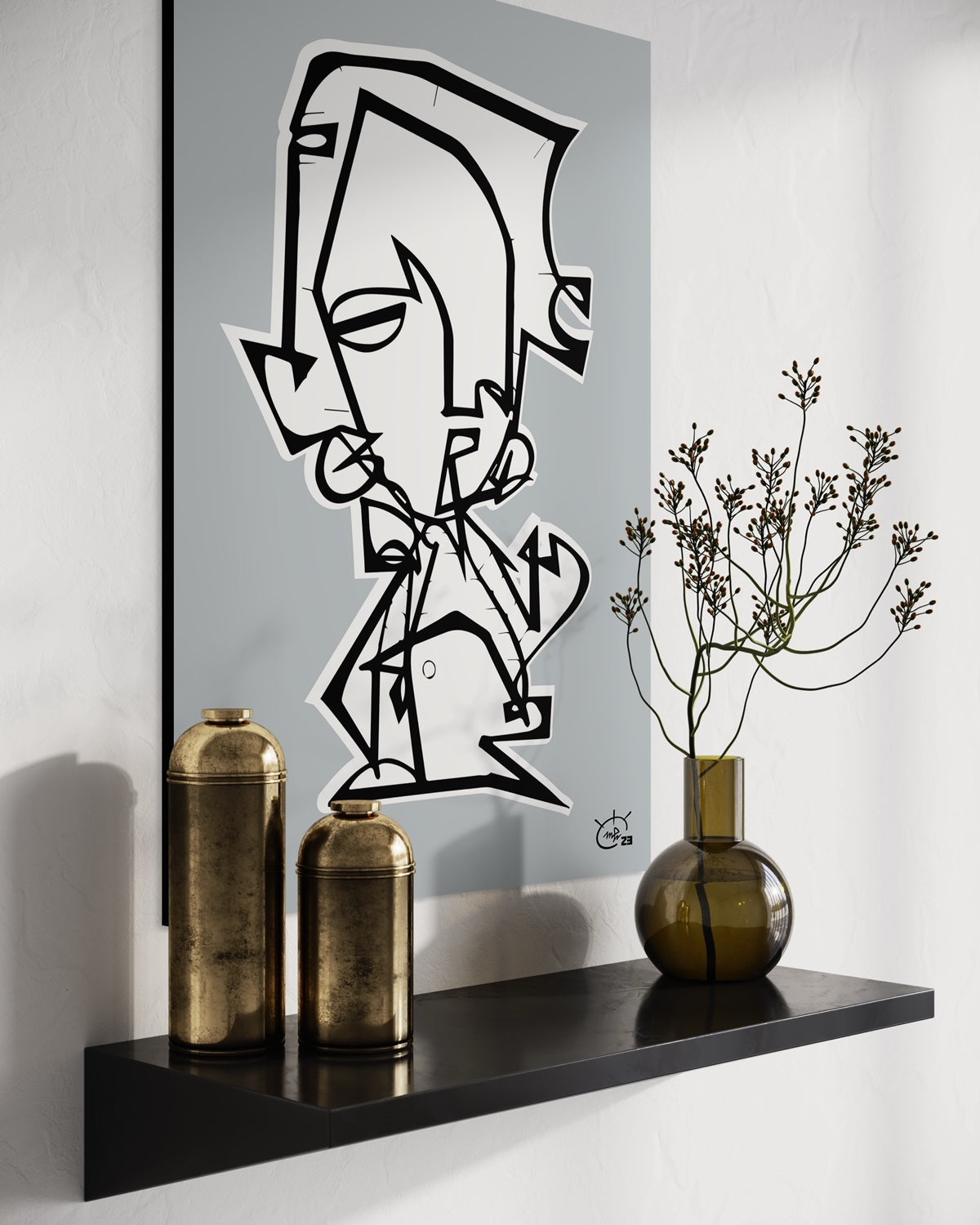 MR SHYGUY | Continuous line canvas art print