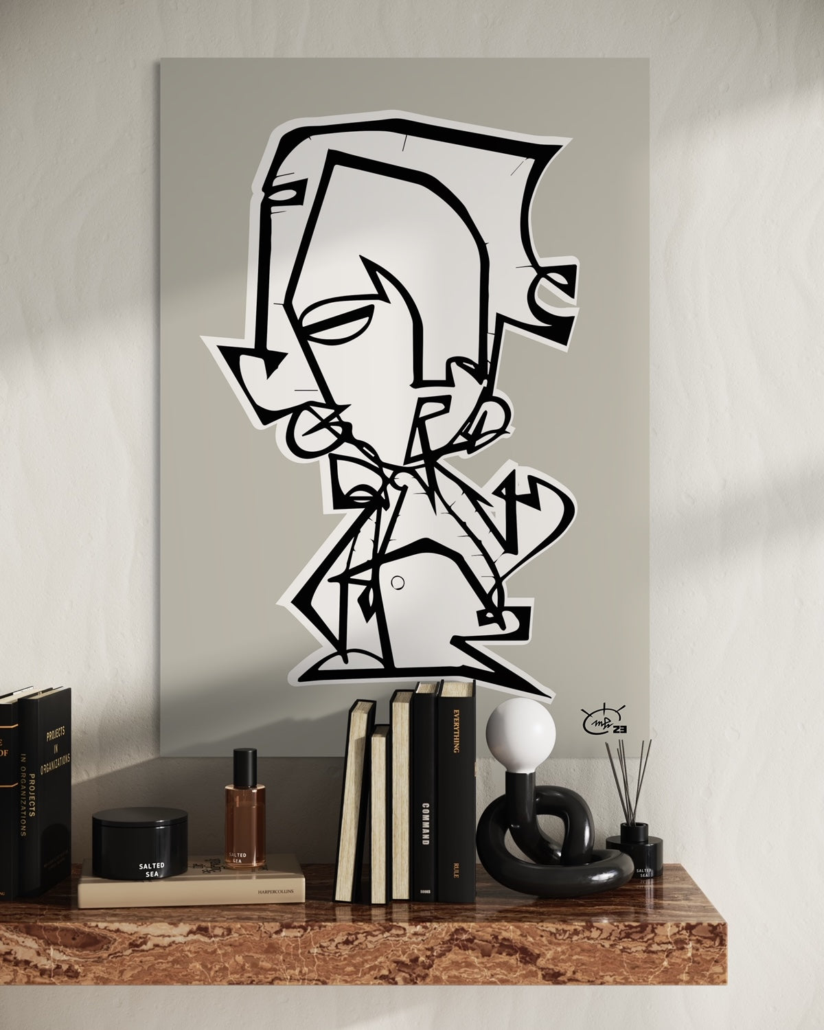 MR SHYGUY | Continuous line canvas art print