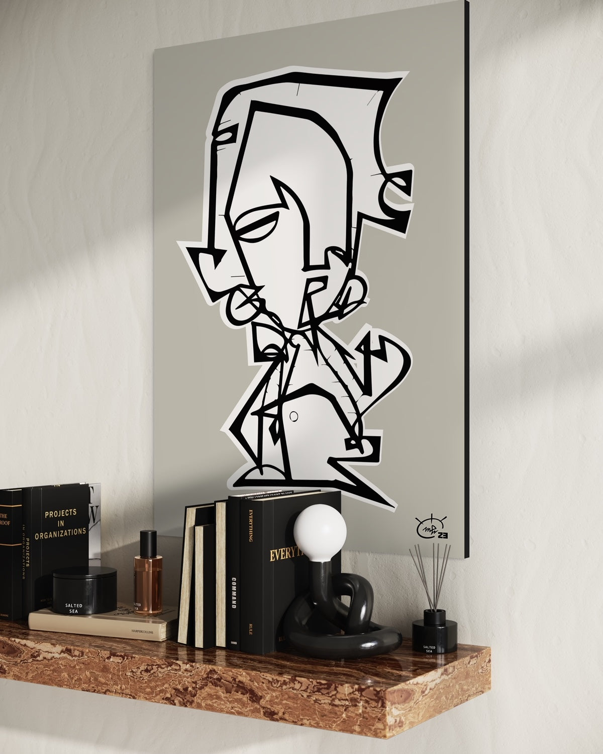 MR SHYGUY | Continuous line canvas art print