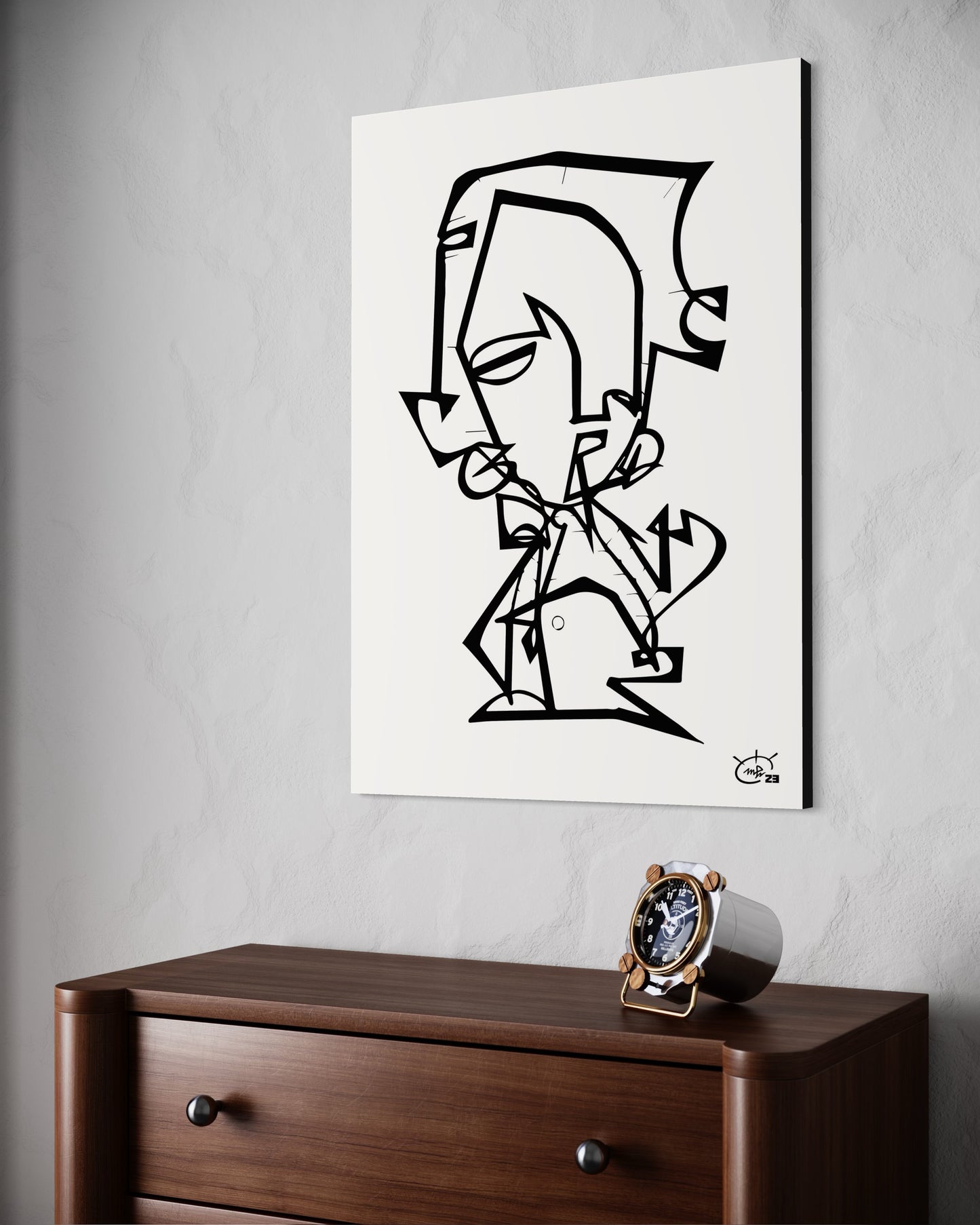 MR SHYGUY | Continuous line canvas art print