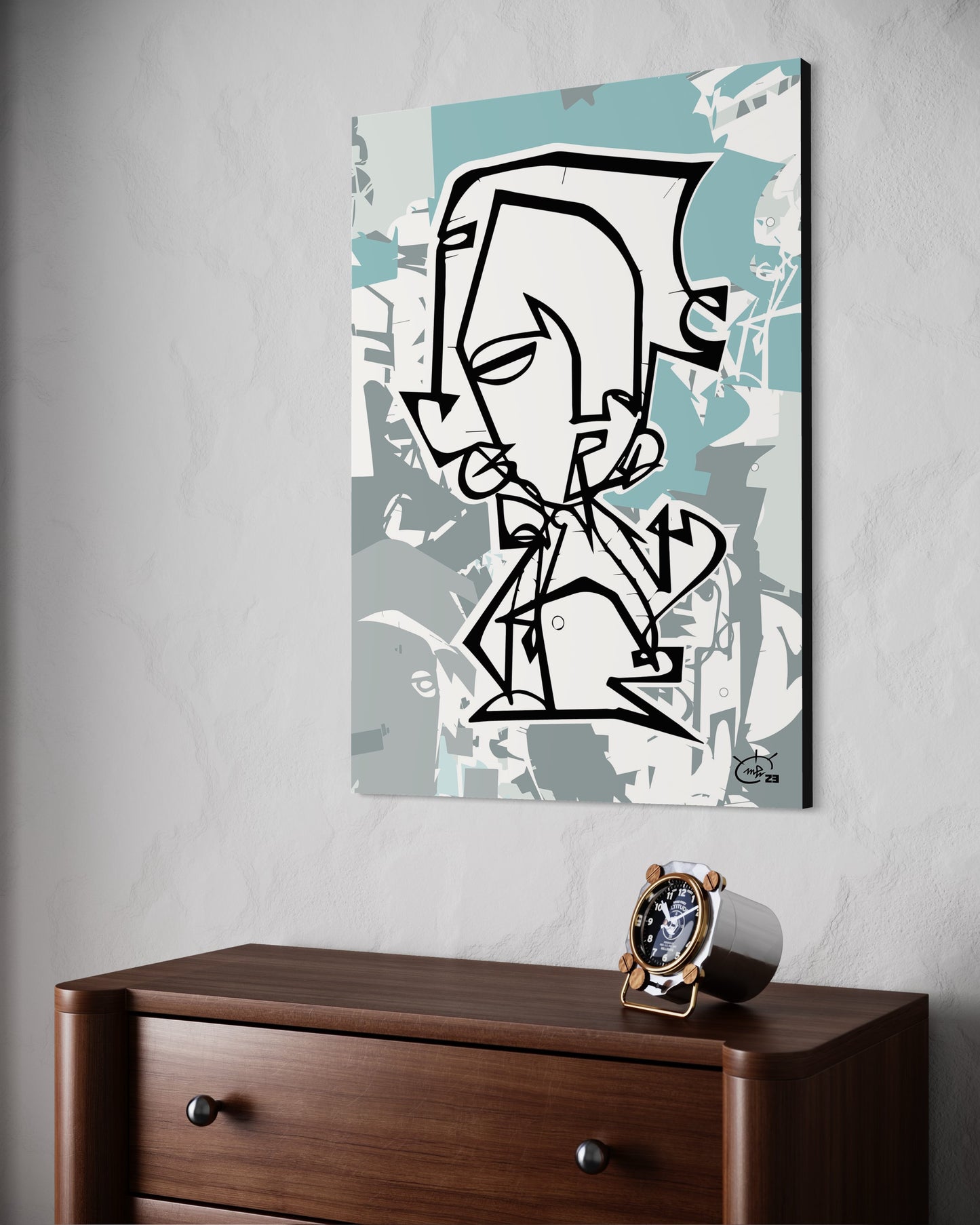 MR SHYGUY | Continuous line canvas art print