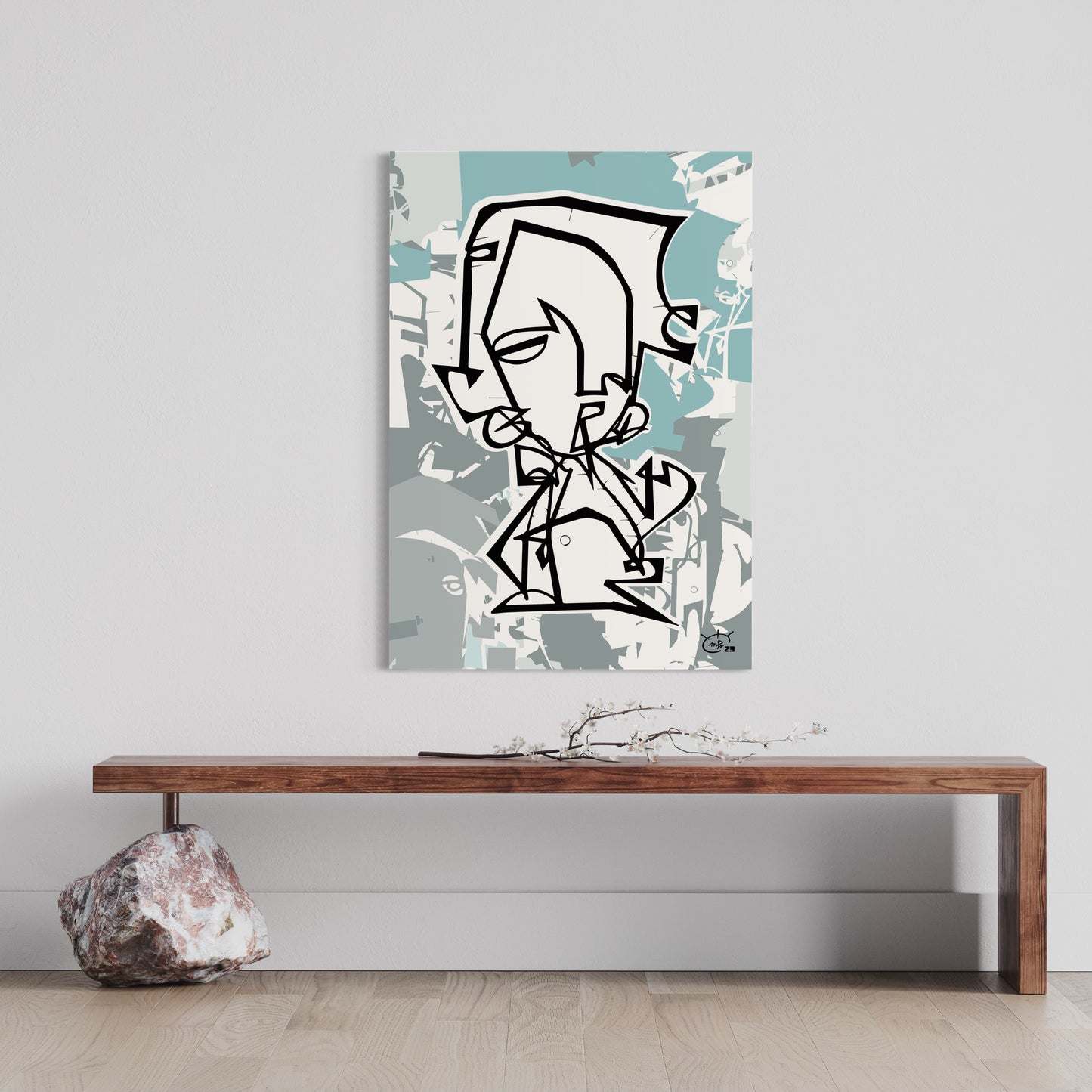MR SHYGUY | Continuous line canvas art print