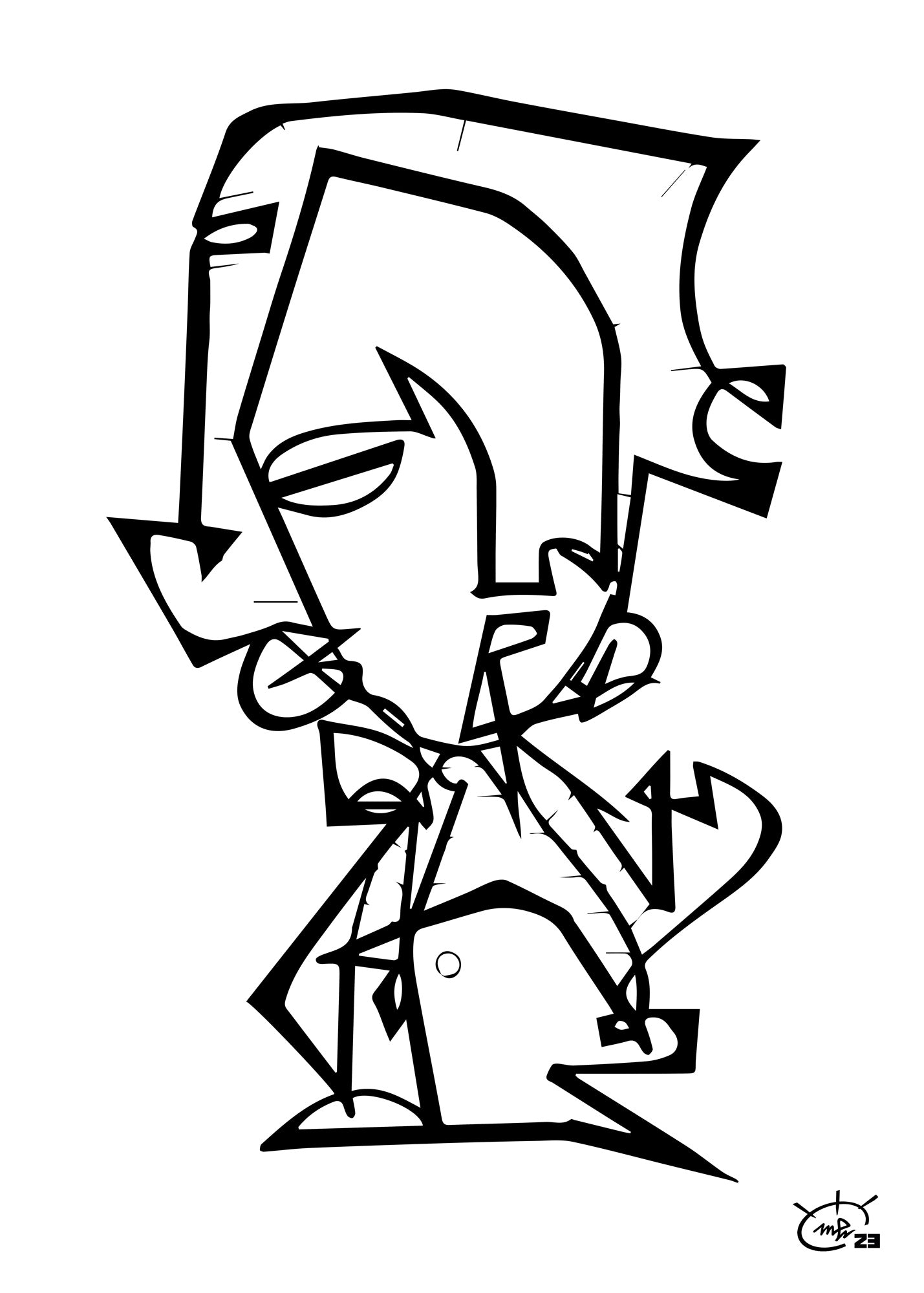 MR SHYGUY | Continuous line canvas art print