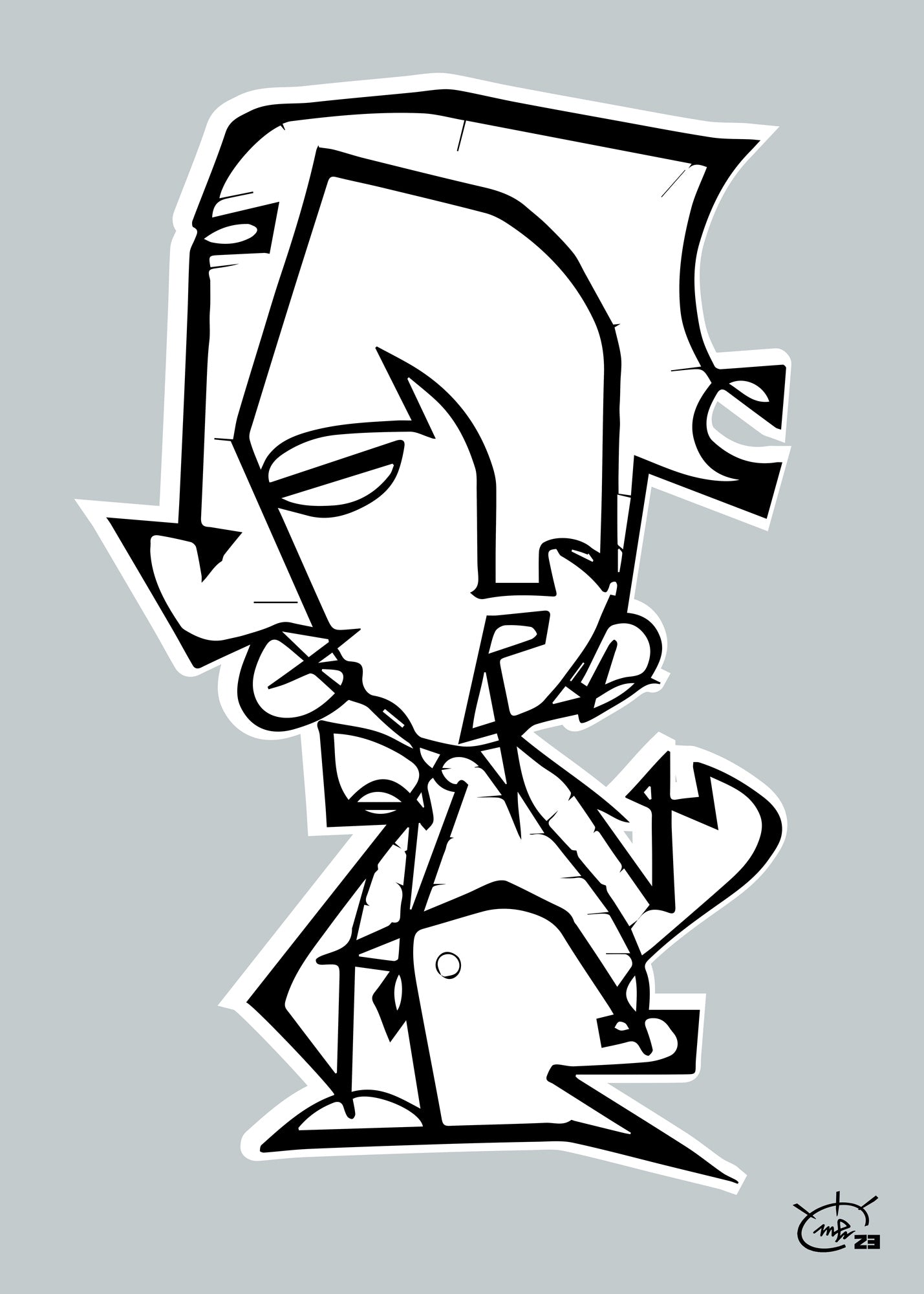 MR SHYGUY | Continuous line canvas art print