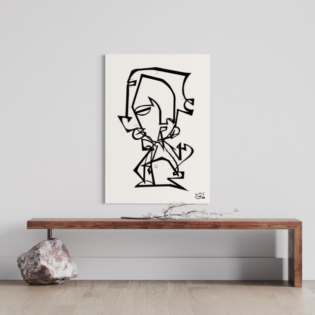 MR SHYGUY | Continuous line canvas art print