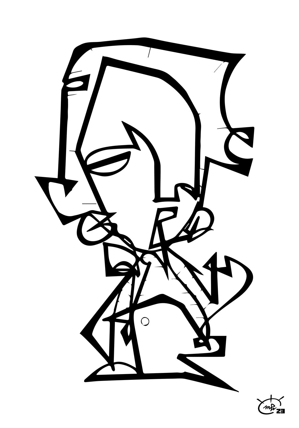 MR SHYGUY | Continuous line canvas art print