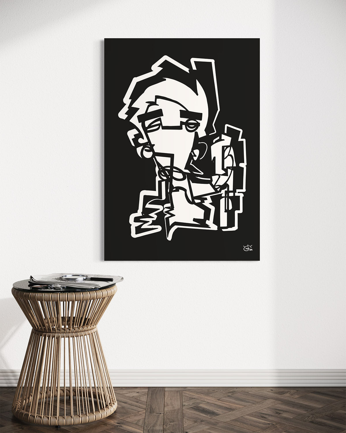 NUNCHUK | Oneline art contemporary canvas art print