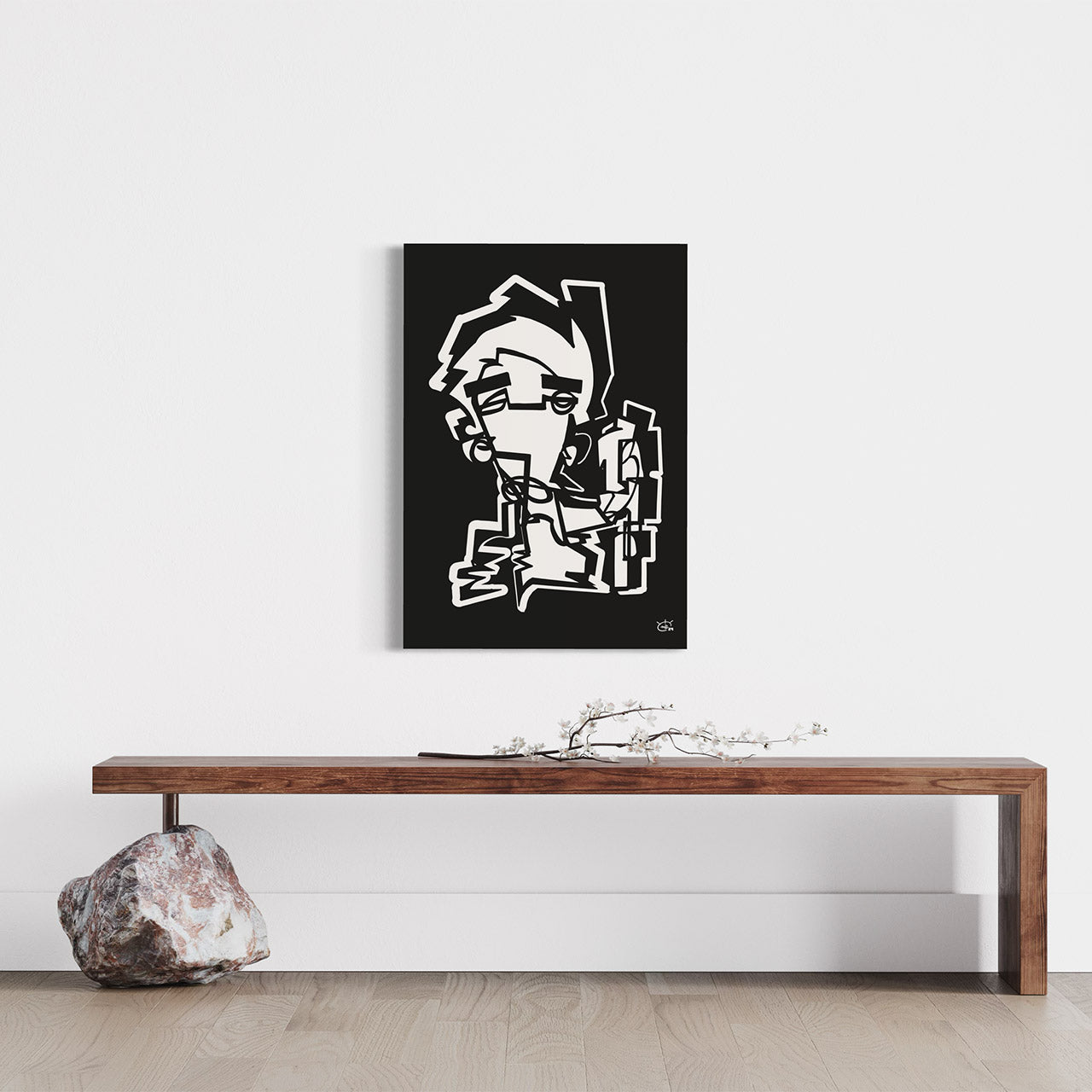 NUNCHUK | Oneline art contemporary canvas art print
