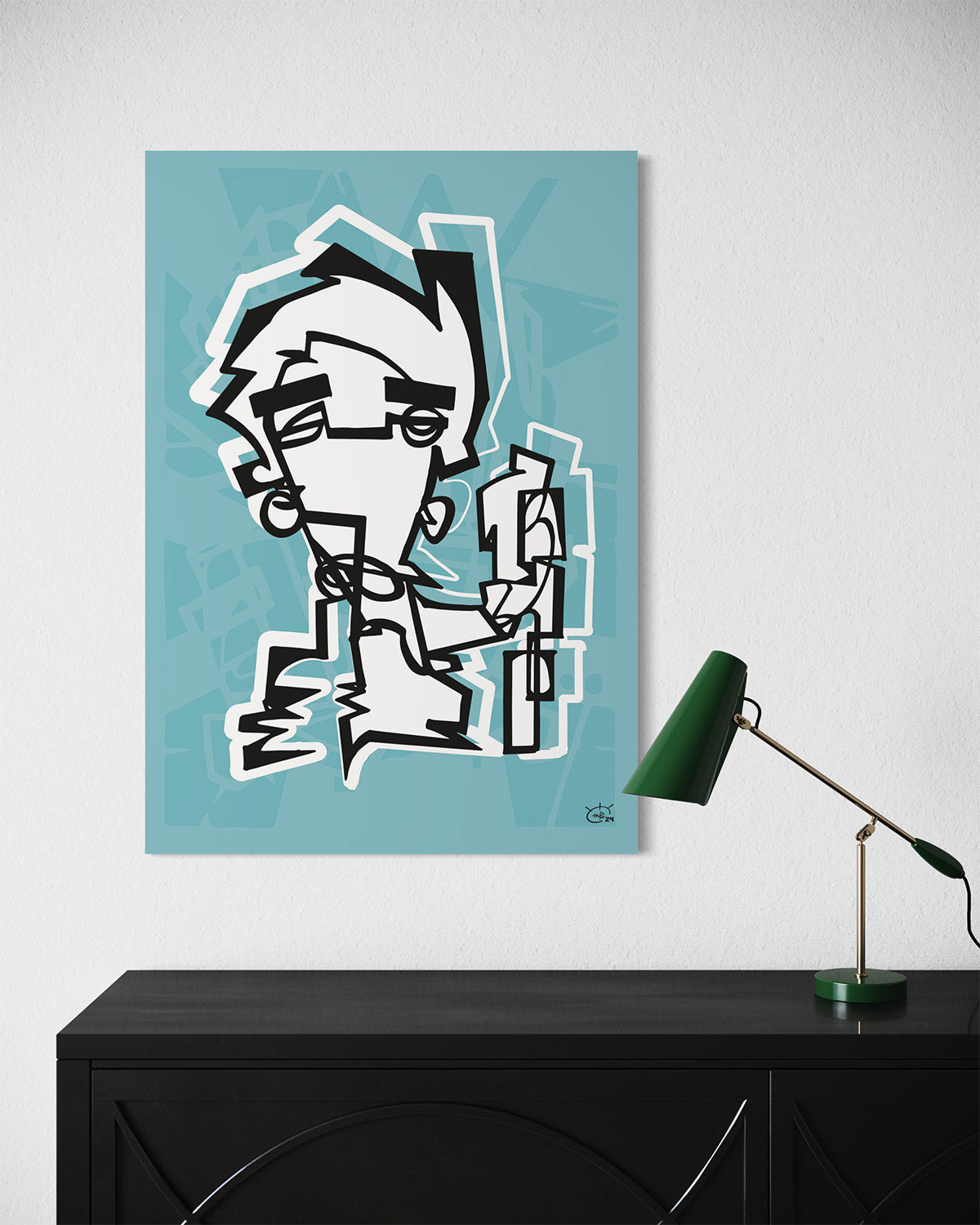 NUNCHUK | Oneline art contemporary canvas art print