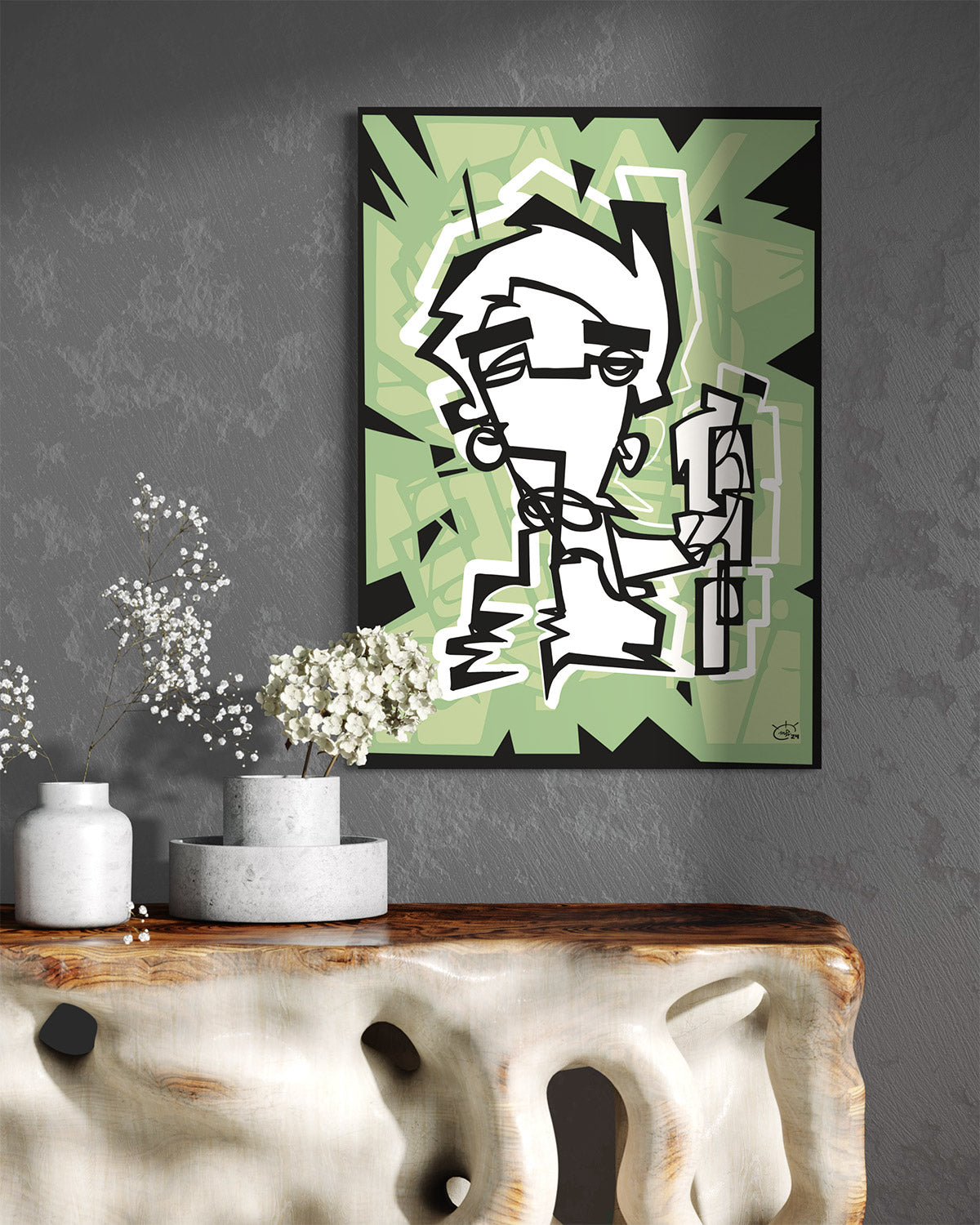 NUNCHUK | Oneline art contemporary canvas art print