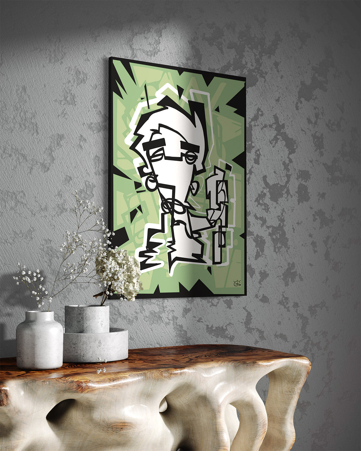 NUNCHUK | Oneline art contemporary canvas art print