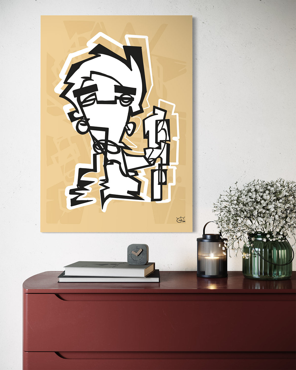 NUNCHUK | Oneline art contemporary canvas art print