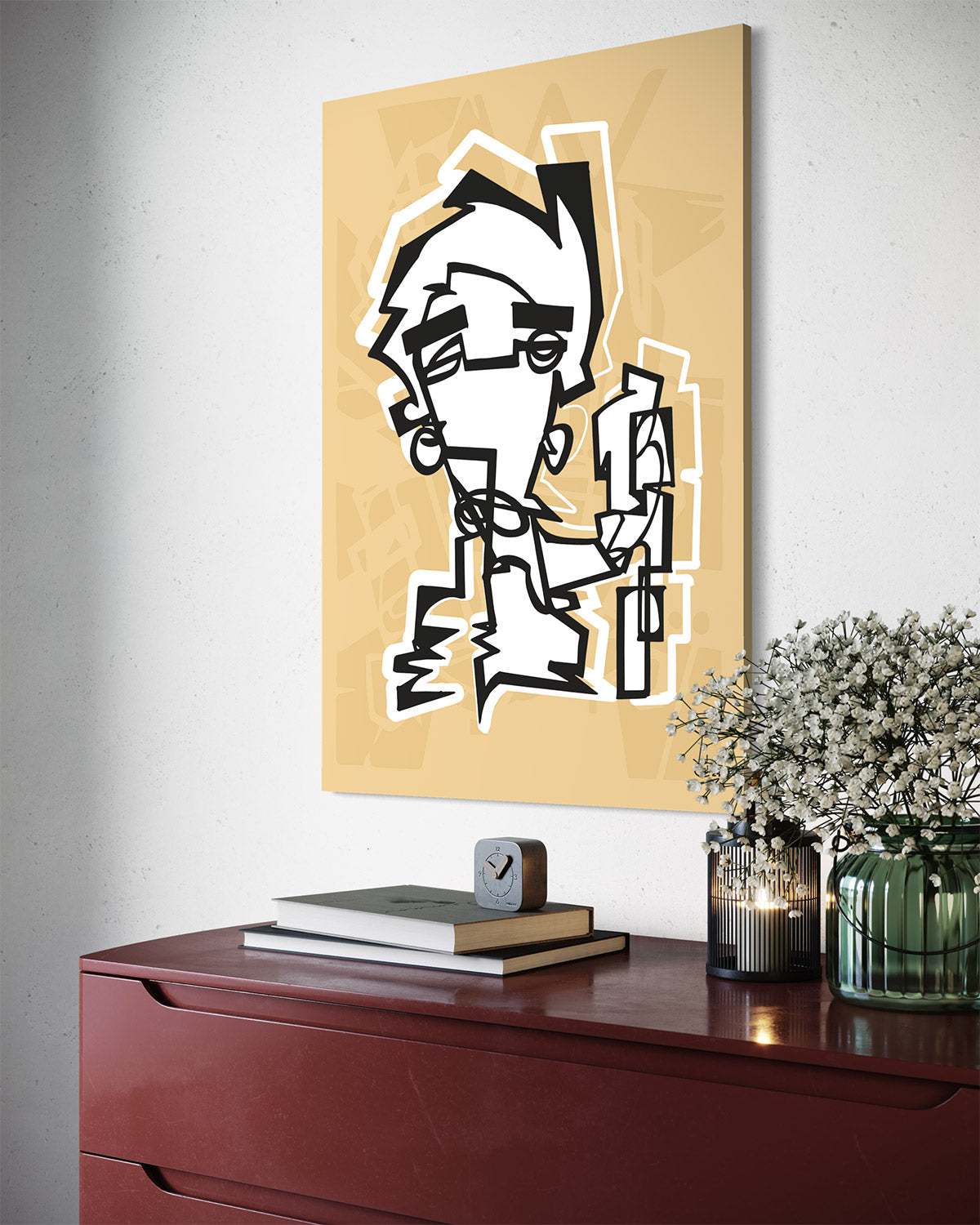 NUNCHUK | Oneline art contemporary canvas art print