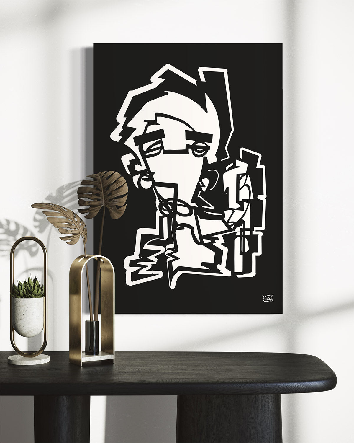 NUNCHUK | Oneline art contemporary canvas art print